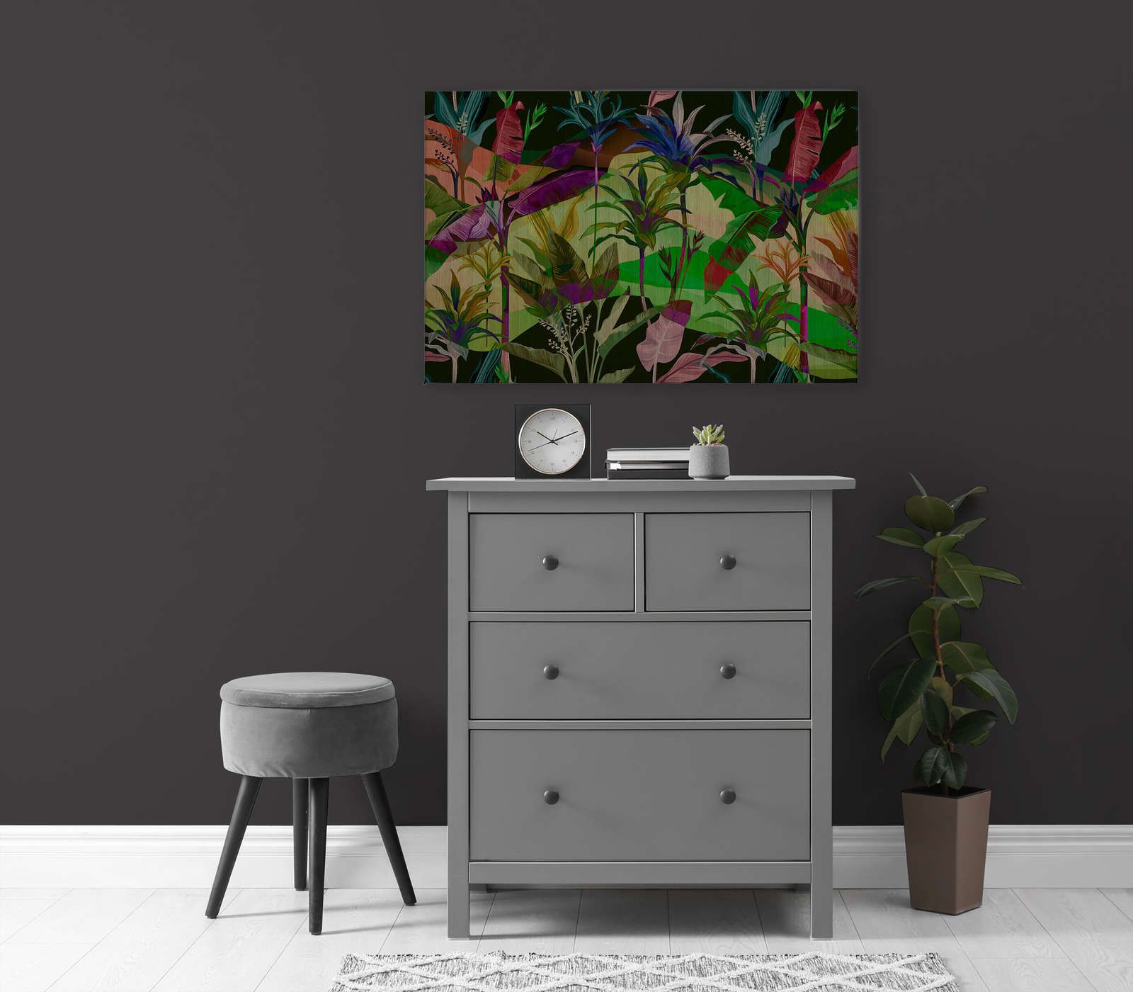             Palmyra 2 - Canvas painting Jungle leaves colourful design - 0,90 m x 0,60 m
        