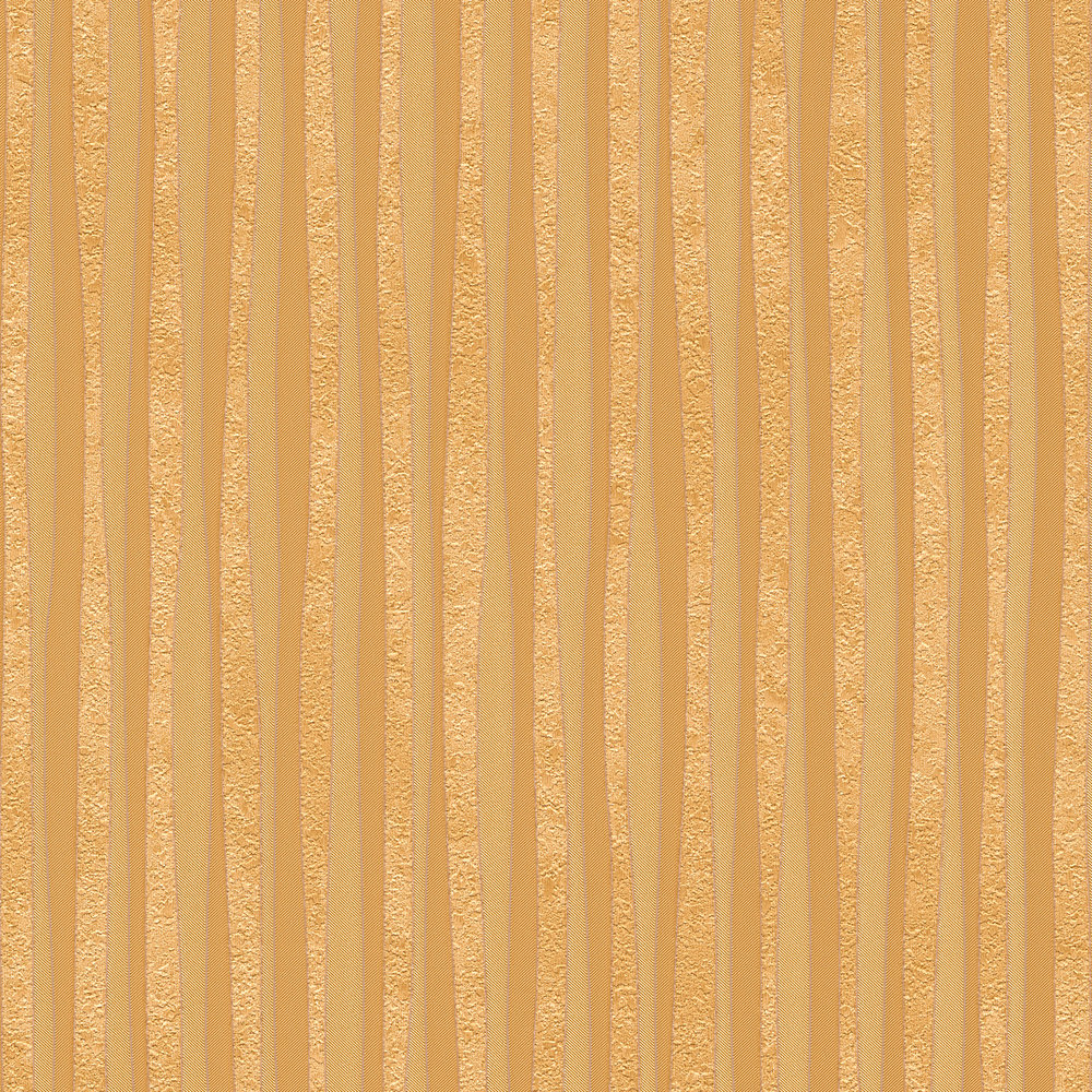             Metallic designbehang met lijnenpatroon - oranje
        