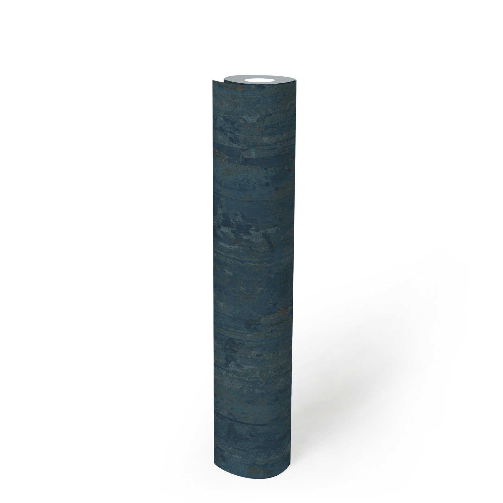             Ethno wallpaper with textured pattern in wood look - blue
        
