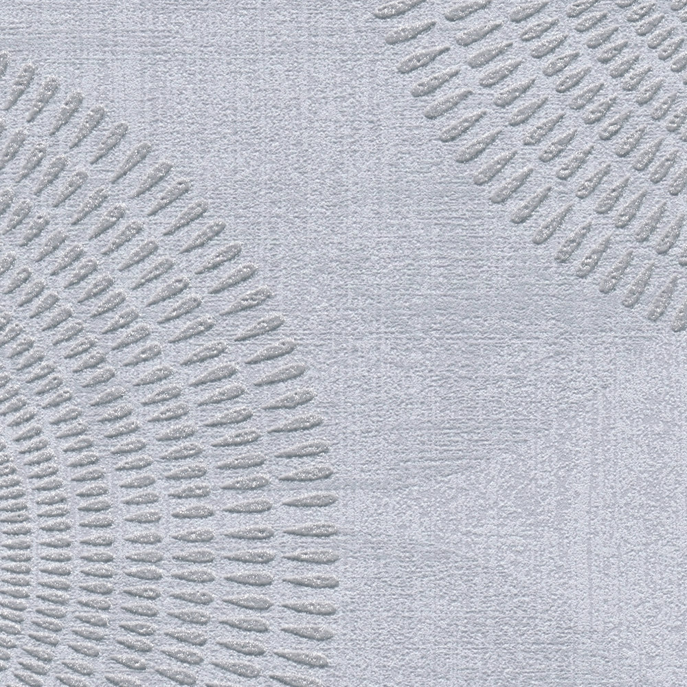             Papier peint intissé moderne motif circulaire abstrait - gris
        