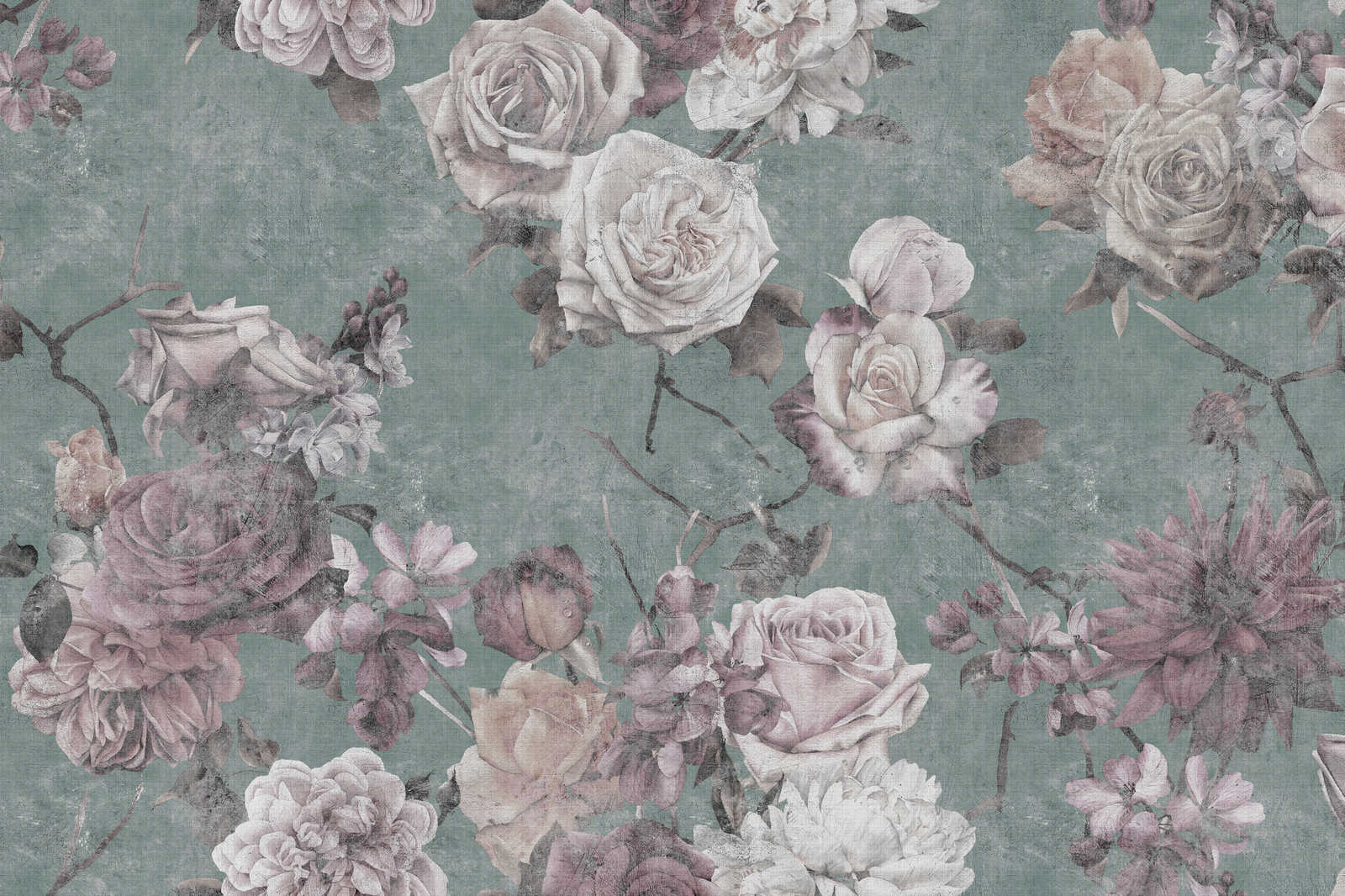             La Bella Addormentata 2 - Quadro su tela con petali di rosa in stile vintage - 0,90 m x 0,60 m
        