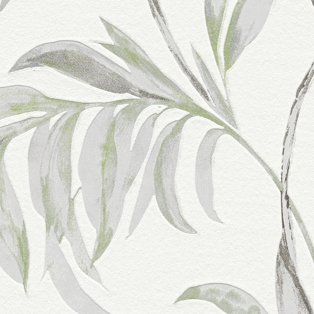             Papel pintado natural con zarcillos de hojas - beige, marrón
        