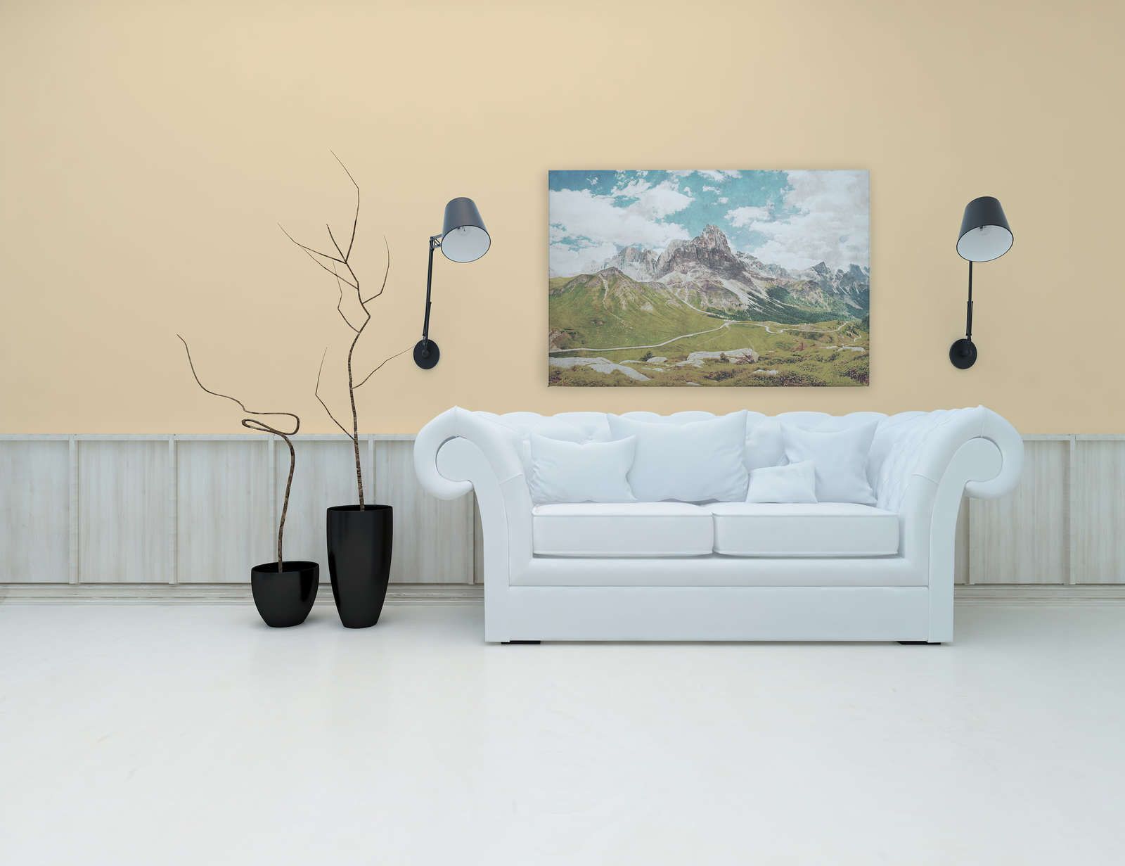             Dolomiti 2 - Canvas painting Dolomites Retro Photography - 1.20 m x 0.80 m
        