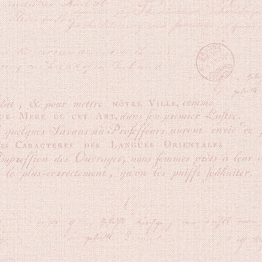             Carta da parati in tessuto non tessuto con disegno di casa di campagna vintage - rosa
        
