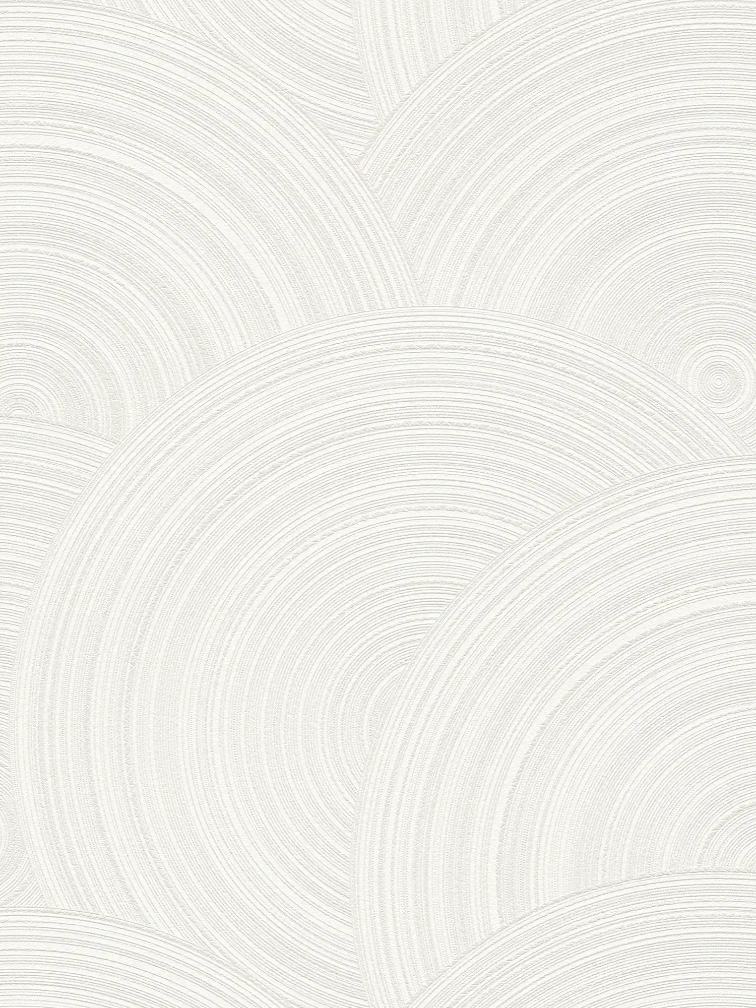 Non-woven wallpaper circle pattern with textured surface - white
