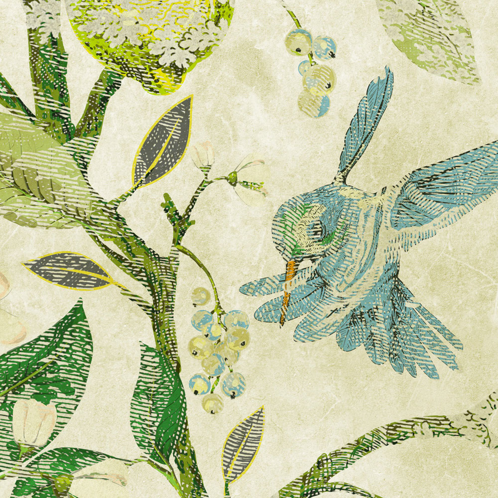             In the Lemon Tree 3 - Papier peint panoramique branches de citron vert style vintage
        