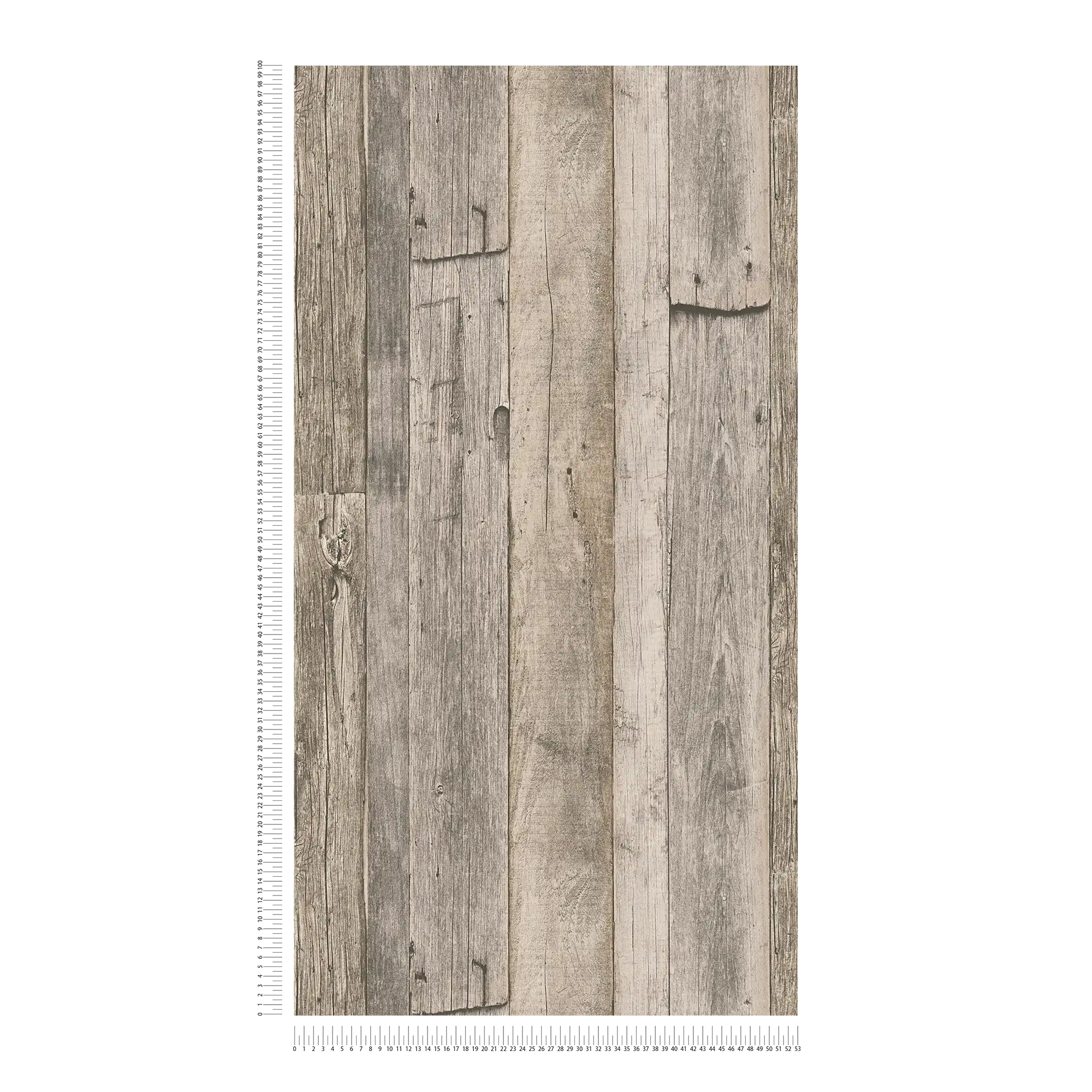             Wooden wallpaper with boards in rustic industrial design - beige, black, cream
        