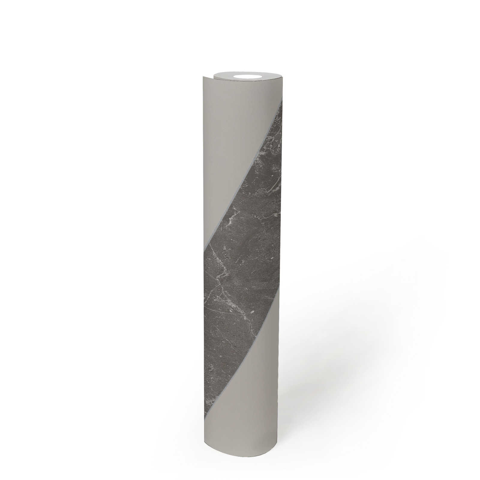             Papier peint à rayures imitation marbre Design by MICHALSKY - gris
        