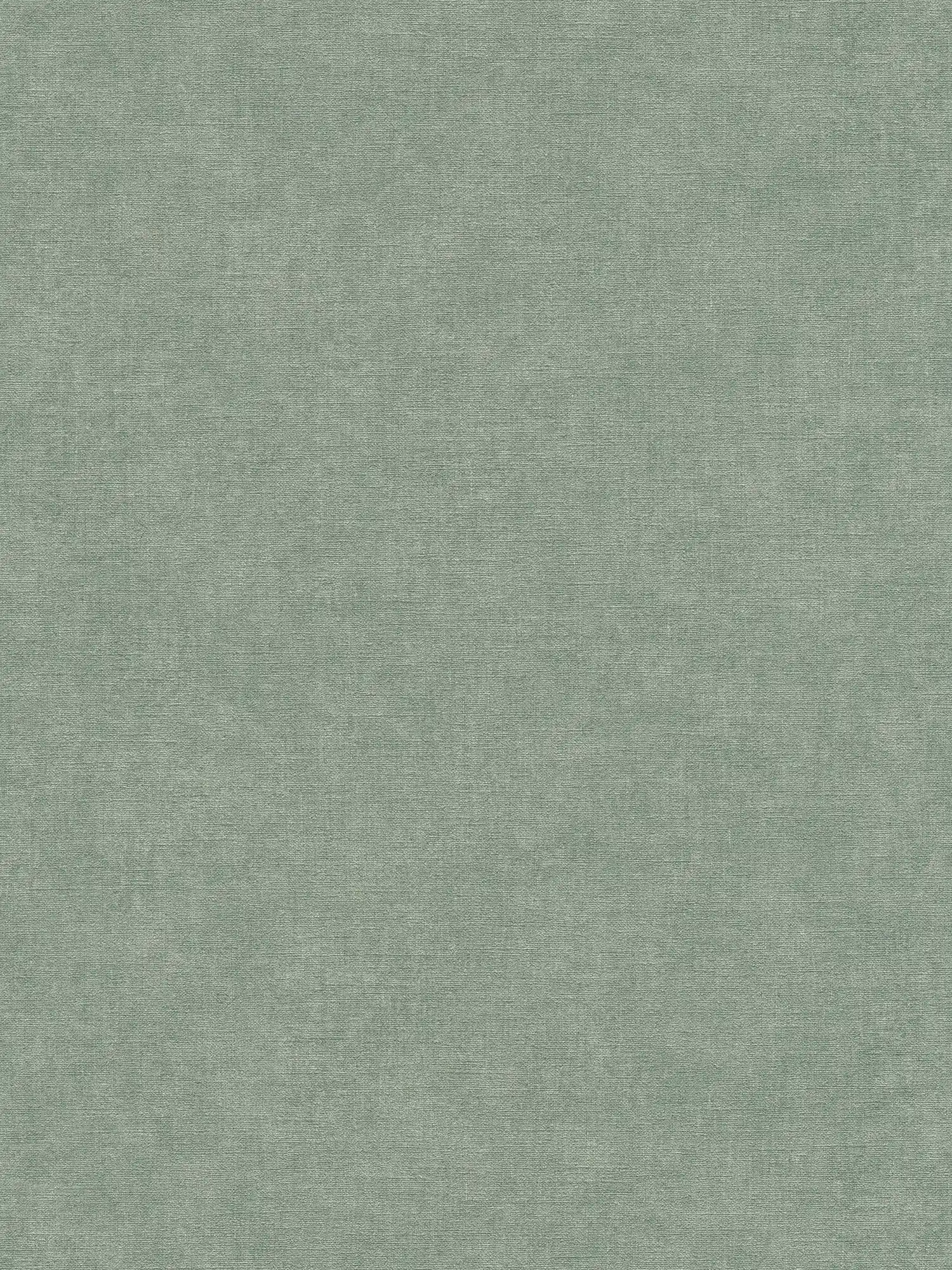 Lightly textured plain wallpaper in textile look - green, grey
