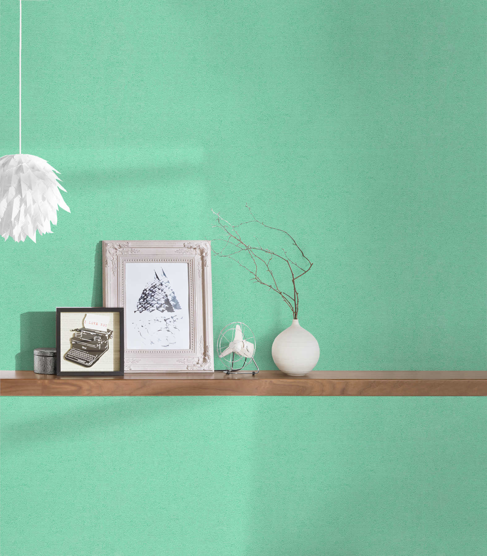             VERSACE Home Papier peint uni menthe avec effet chatoyant - vert
        