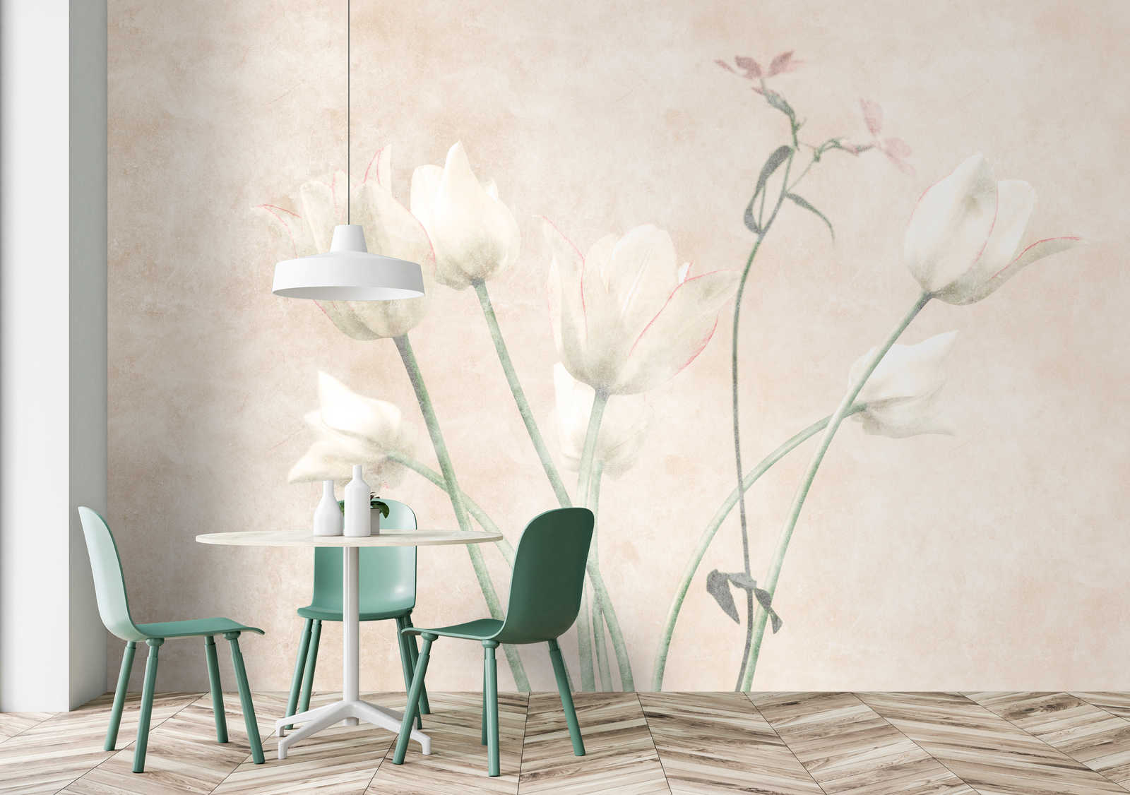             Morning Room 3 - Faded Style Bloemen Behang Tulpen
        