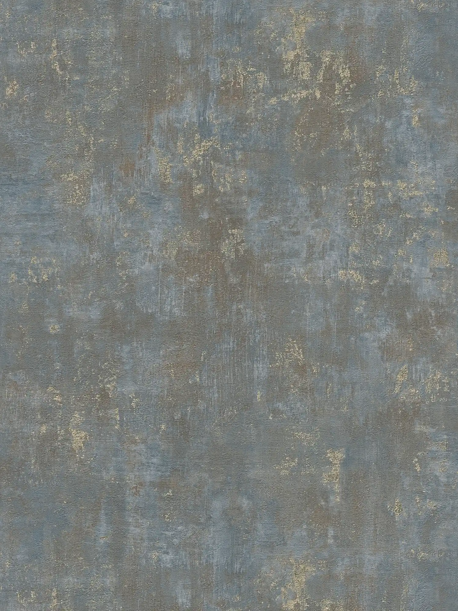 Papel pintado oxidado con toques metálicos (marrón, azul, dorado)
