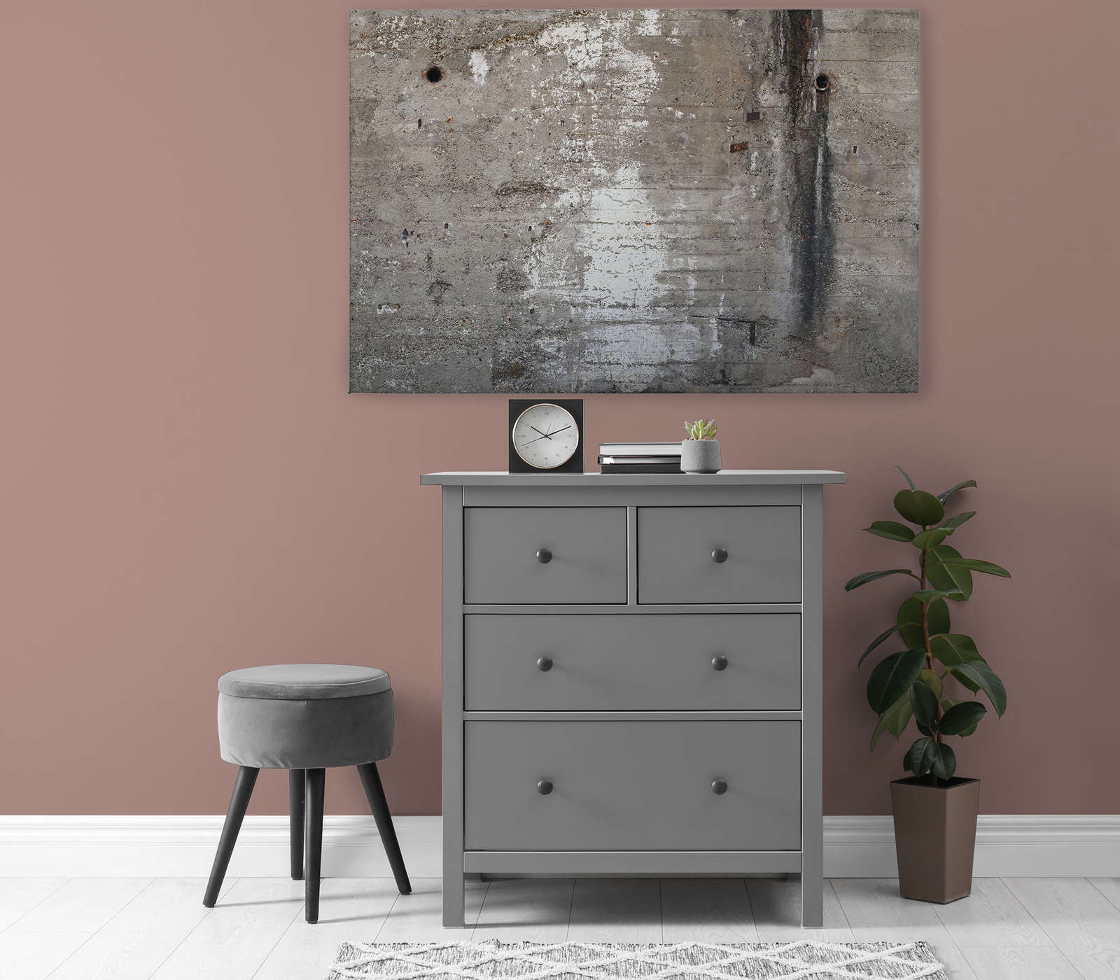             Concrete Wall Canvas Painting Industrial Style Rustic - 1.20 m x 0.80 m
        