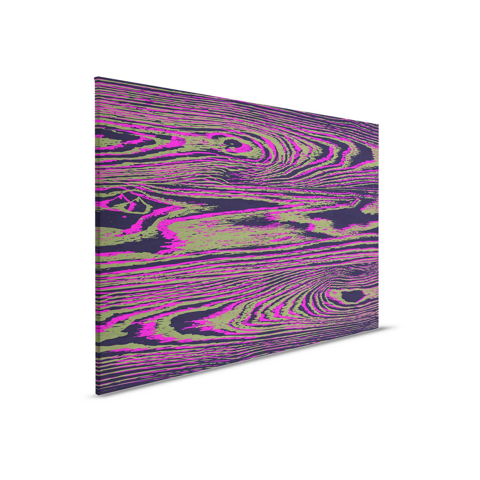         Kontiki 2 - Canvas painting Neon Wood Grain, Pink & Black - 0.90 m x 0.60 m
    