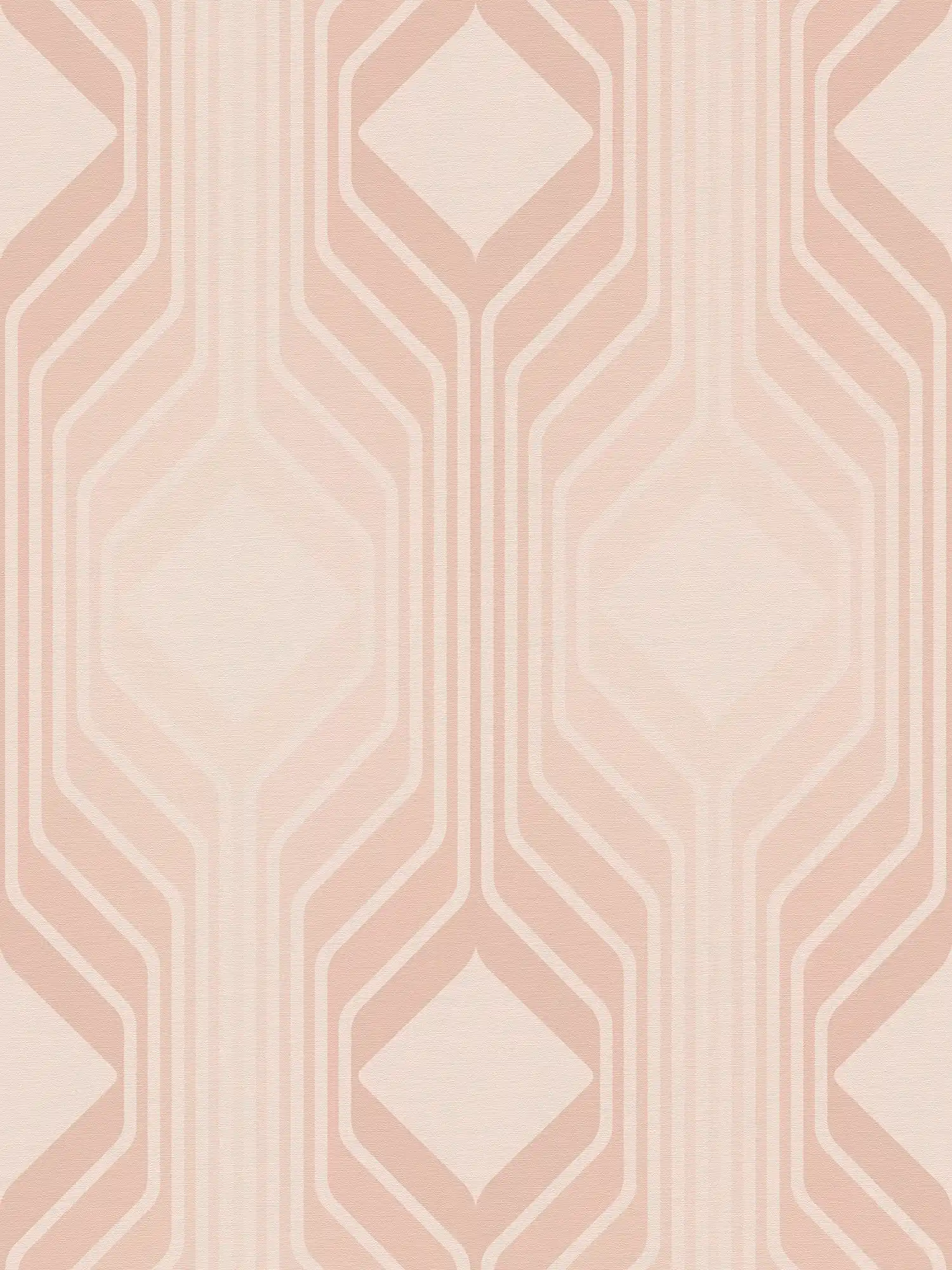 Non-woven wallpaper with rhombus pattern in retro style - beige, cream
