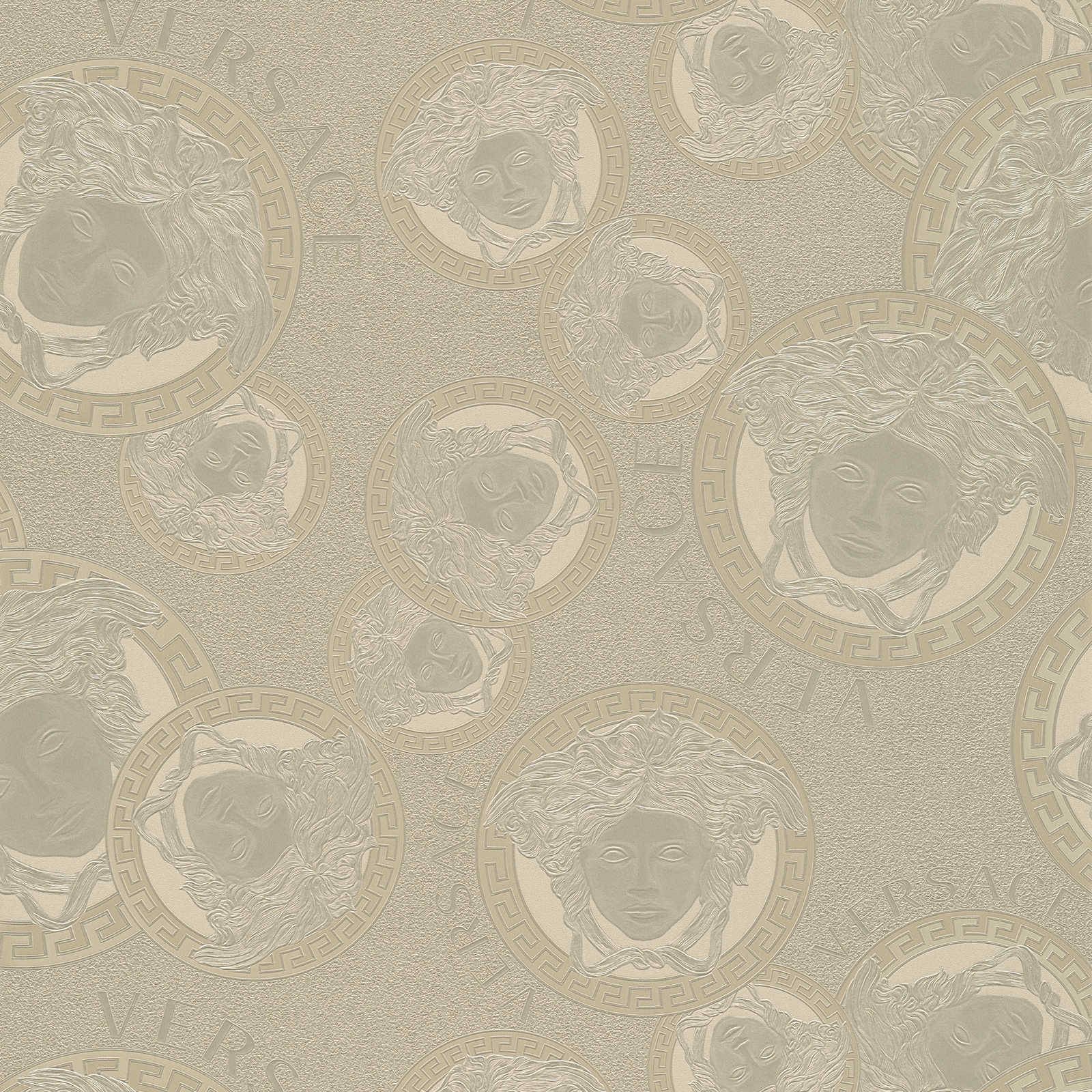         Silver wallpaper metallic medusa design with texture design
    