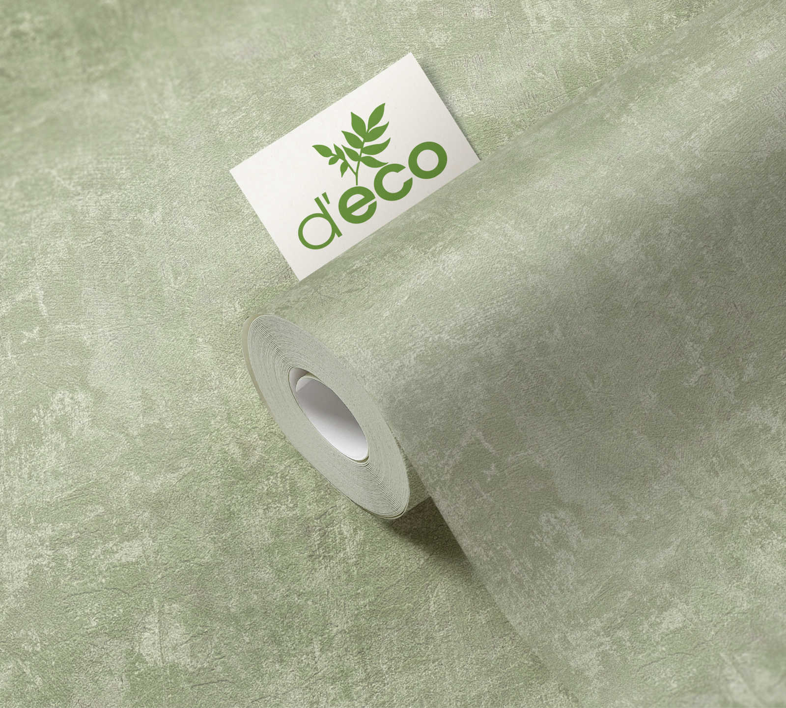             Carta da parati in tessuto non tessuto con motivo strutturato senza PVC - verde
        