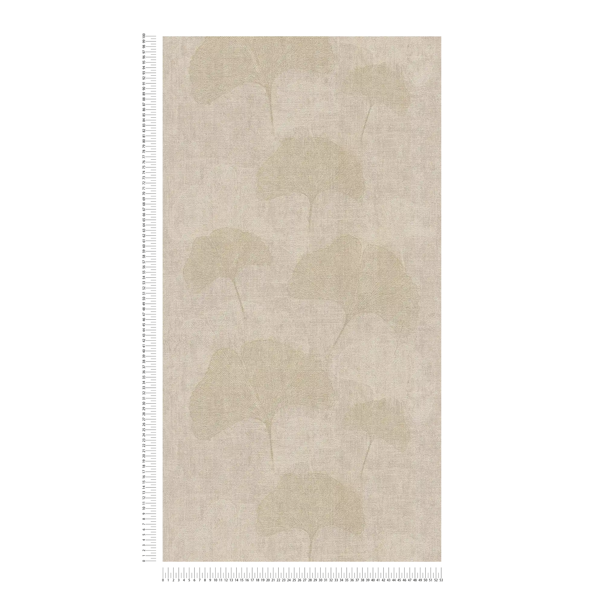             Carta da parati design Ginko con effetto oro e tratteggi di colore - beige, metallizzato
        
