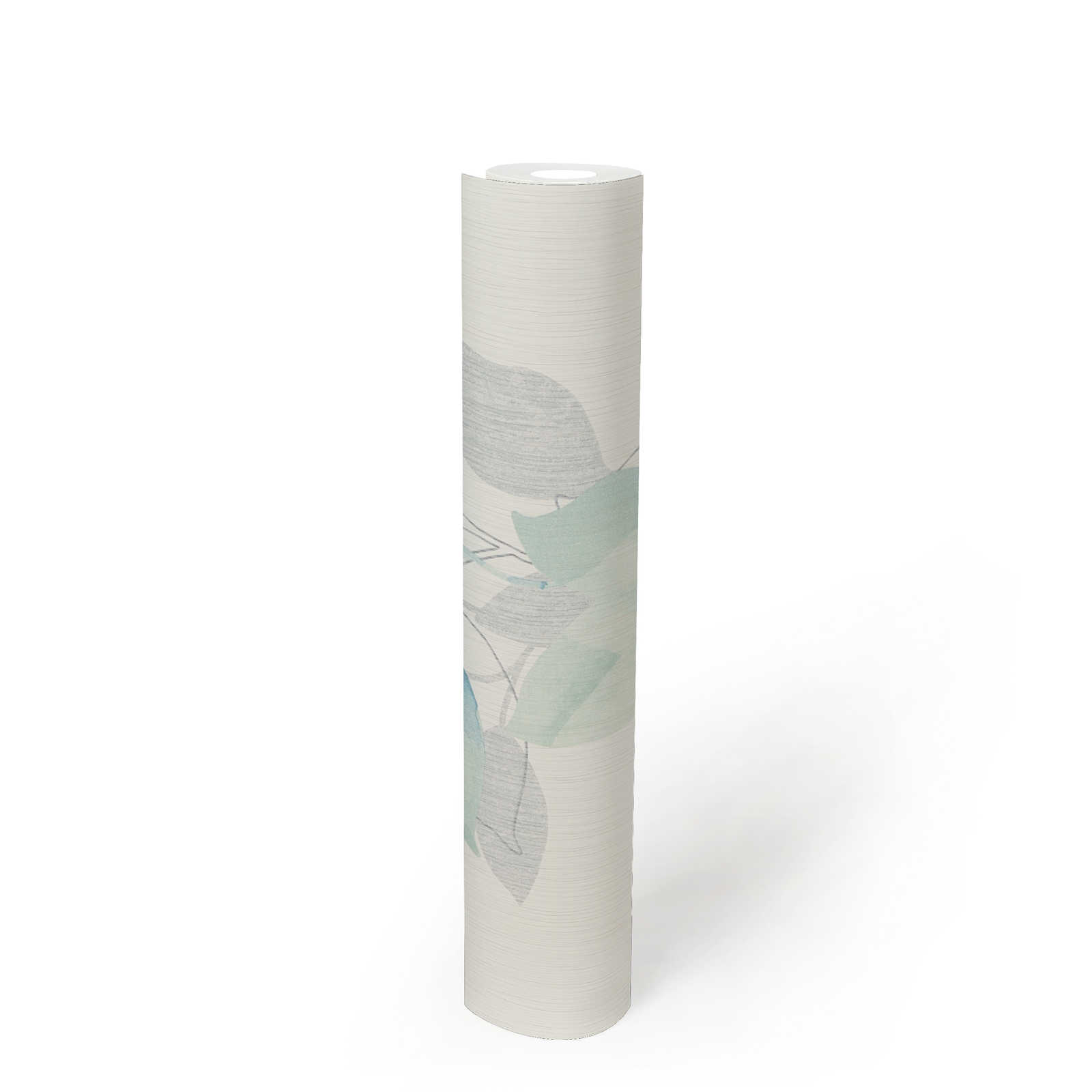             Non-woven wallpaper leaves with watercolour pattern - cream, blue
        