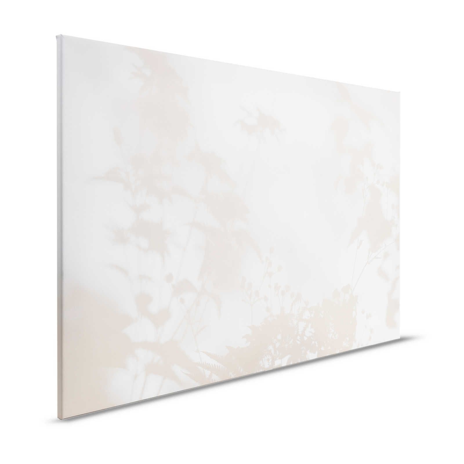Sala de sombras 1 - Naturaleza Cuadro en lienzo Beige y Blanco, diseño difuminado - 1,20 m x 0,80 m
