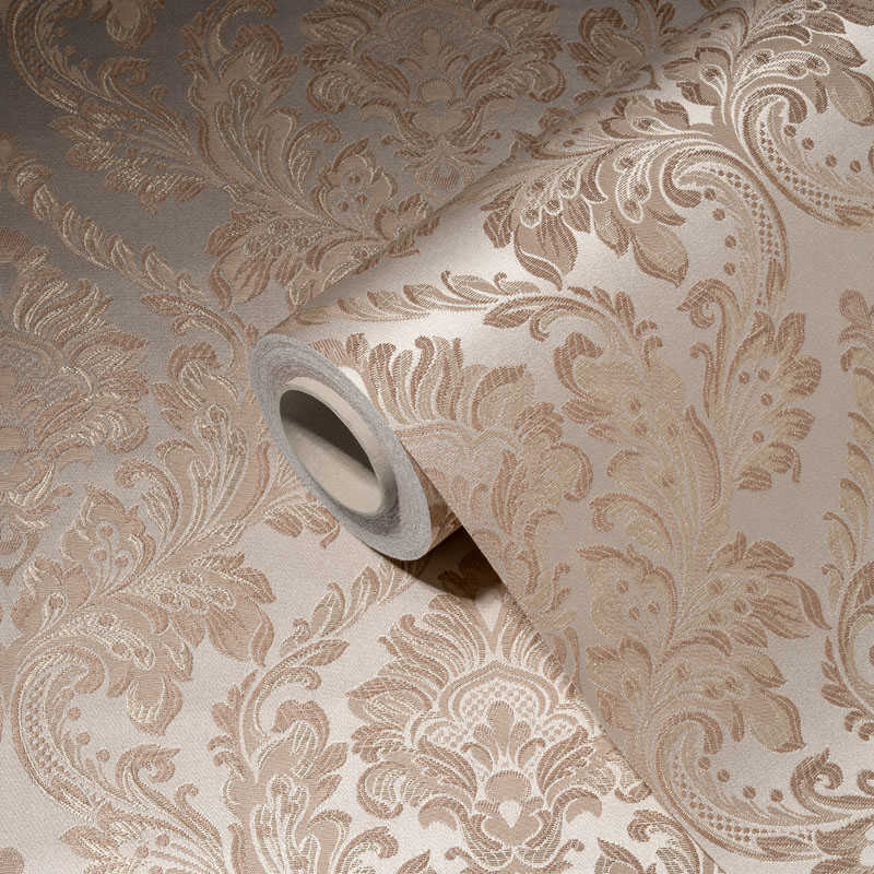             papier peint en papier avec motif ornemental Jacquard - marron, beige
        