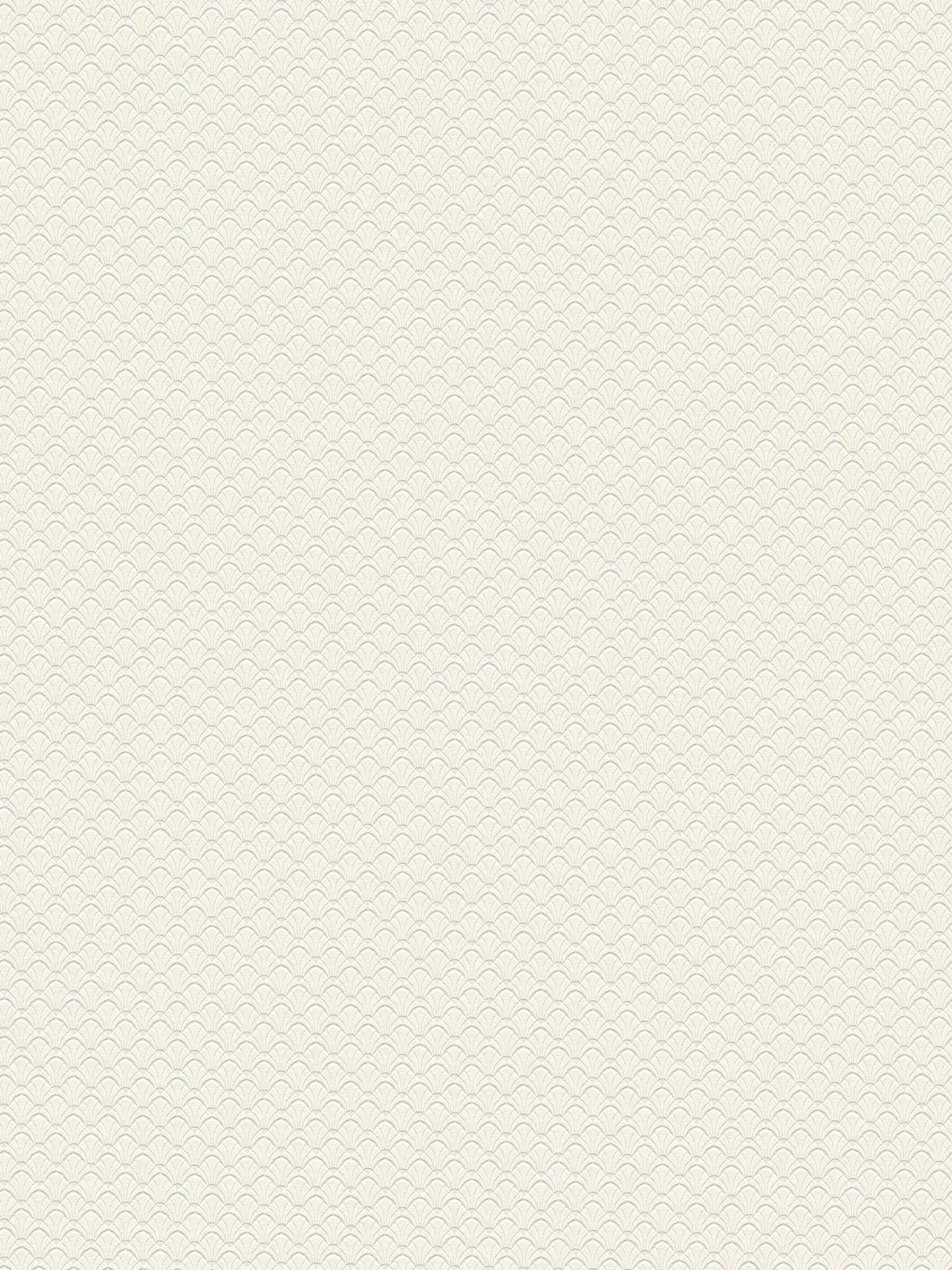 Wallpaper filigree structure pattern in shell design - cream, white
