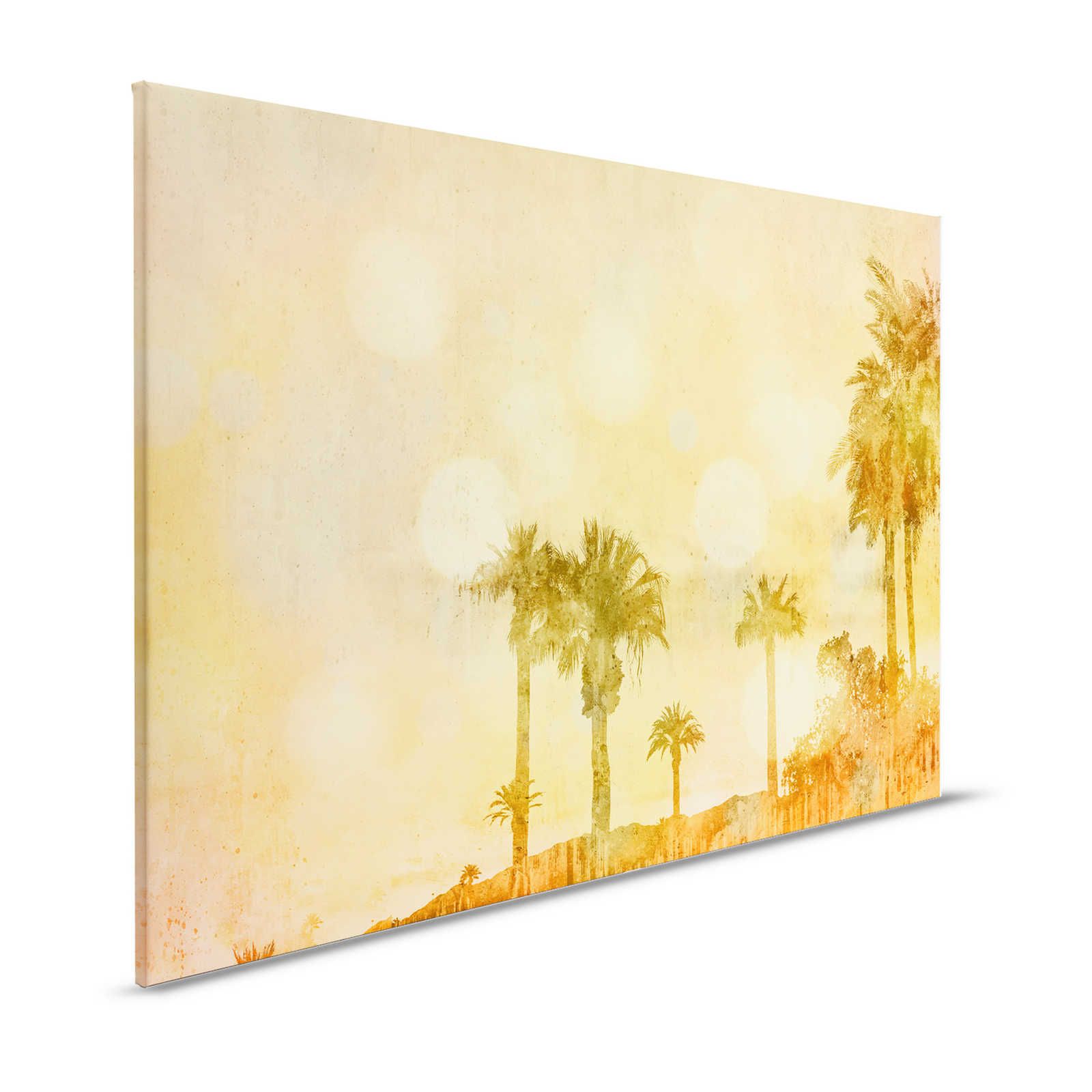 Canvas schilderij Palm Beach in Sunset met Lichteffect - 1,20 m x 0,80 m
