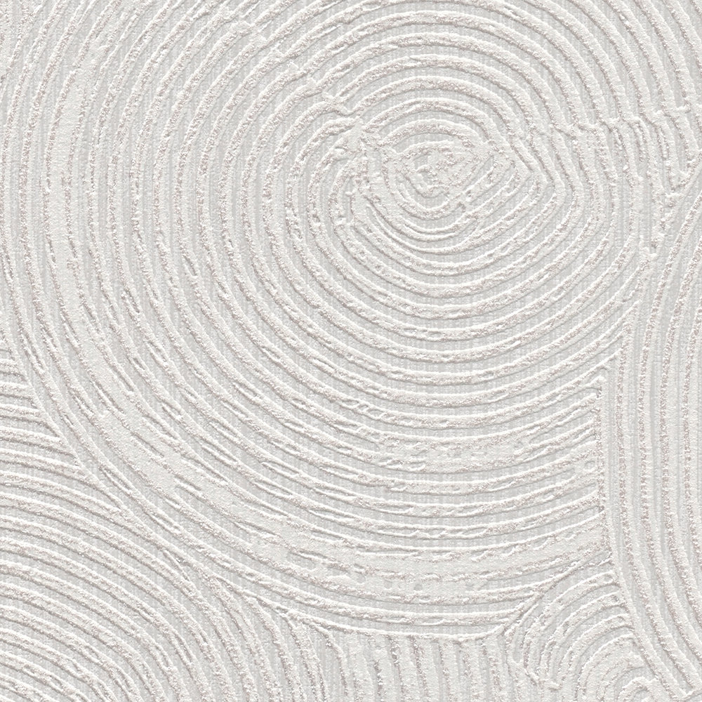             Papier peint à l'aspect plâtreux moderne & accents métalliques - gris, métallique, blanc
        