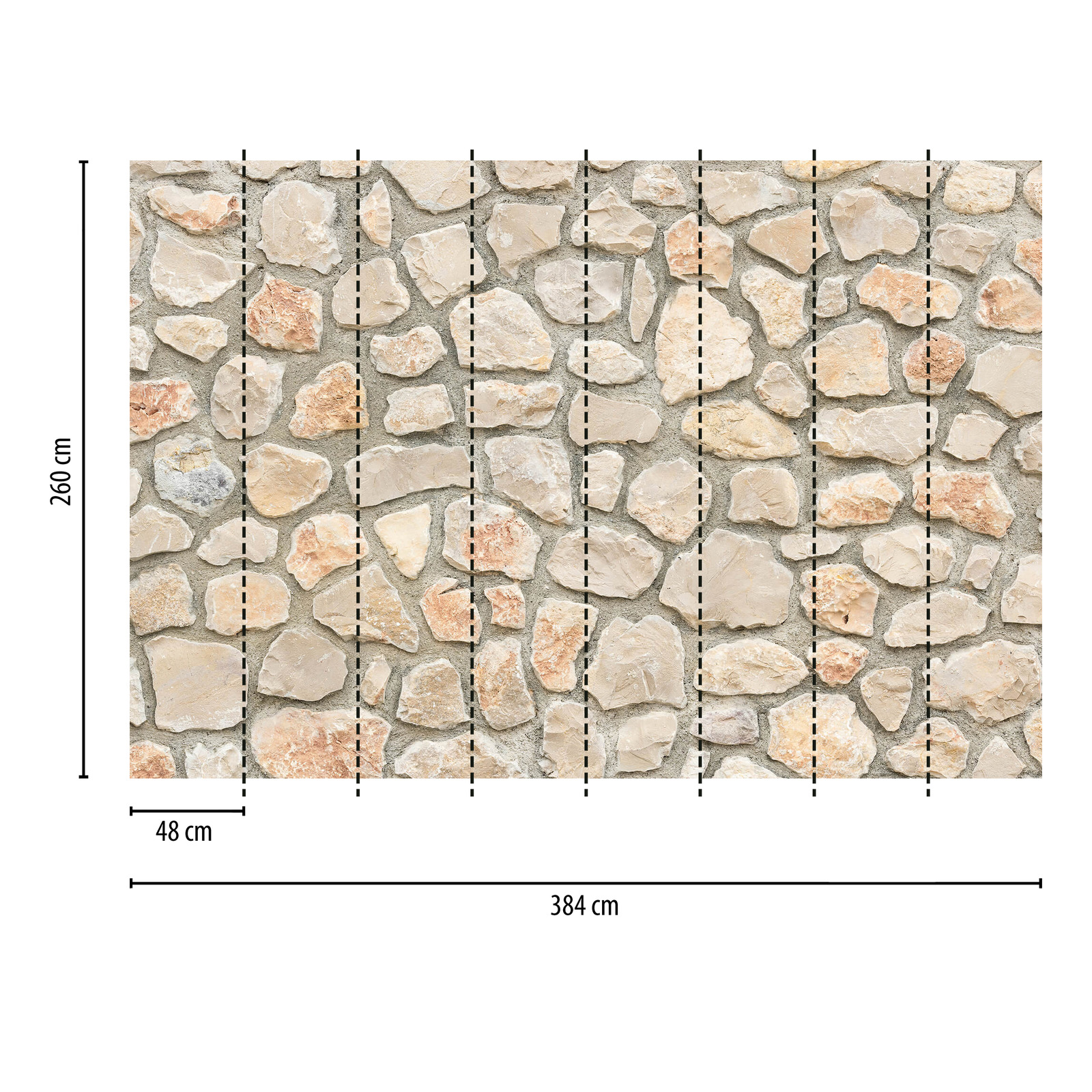             Fotomurali Stone Wall Optics Nature - Beige, Bianco, Grigio
        