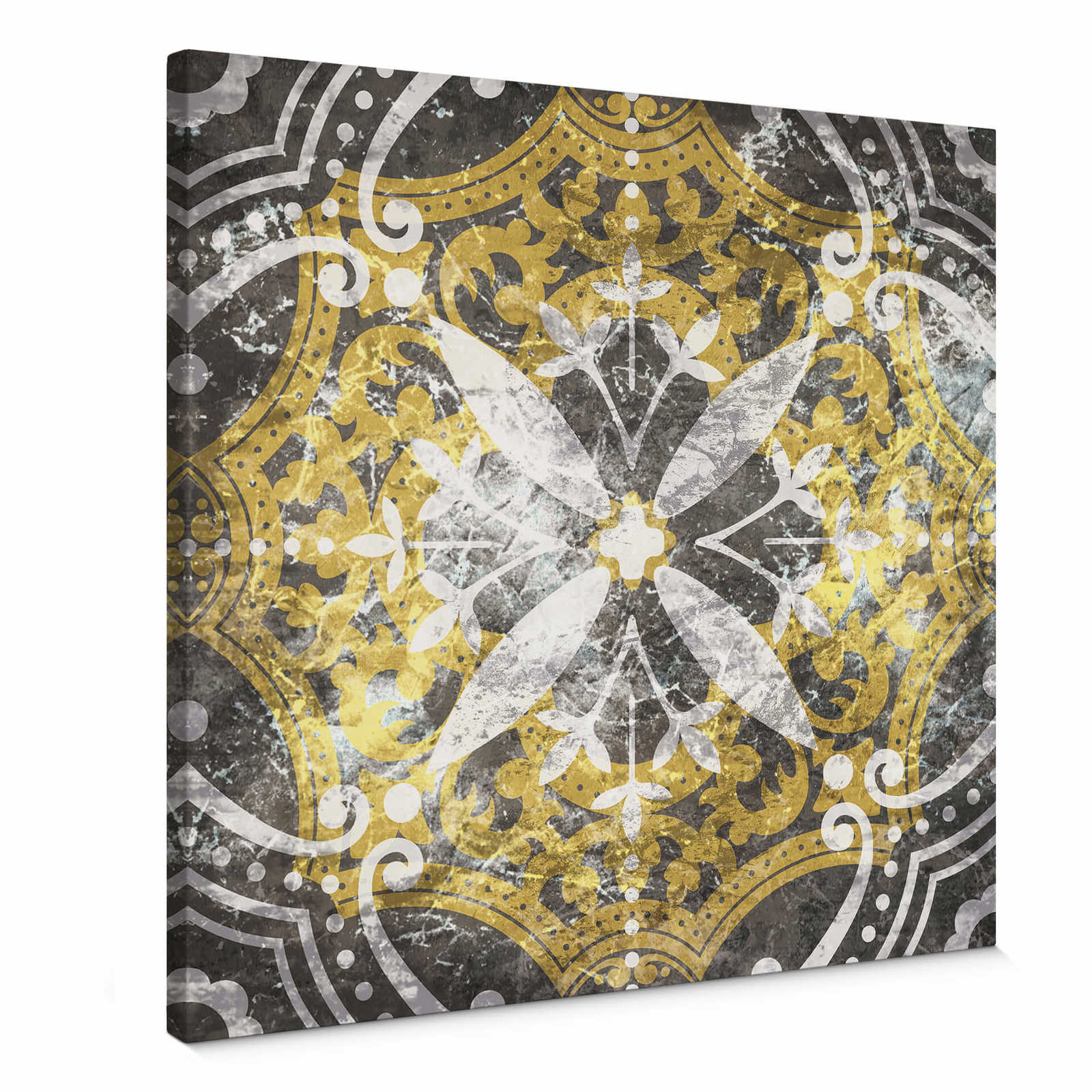         Canvas print square abstract art – blue, yellow
    