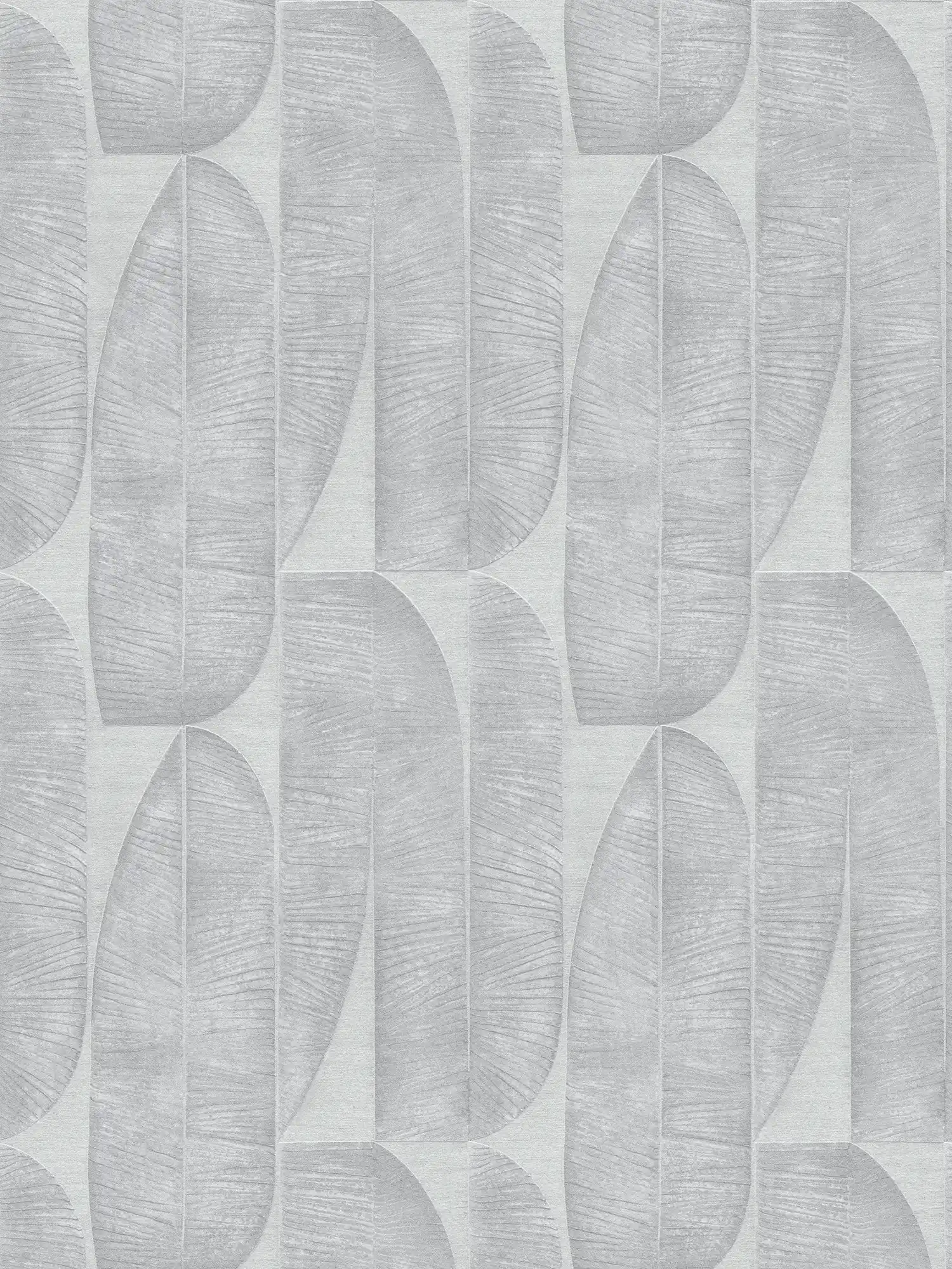 Wallpaper with geometric leaf pattern - grey
