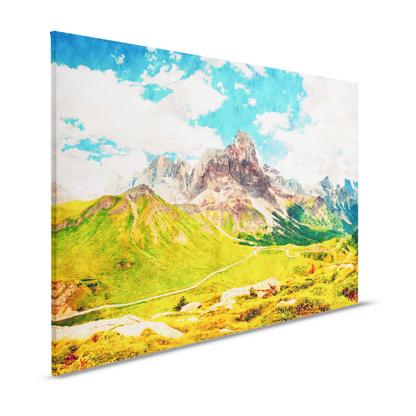 Dolomiti 1 - Canvas painting Dolomites Retro Photography - 1.20 m x 0.80 m
