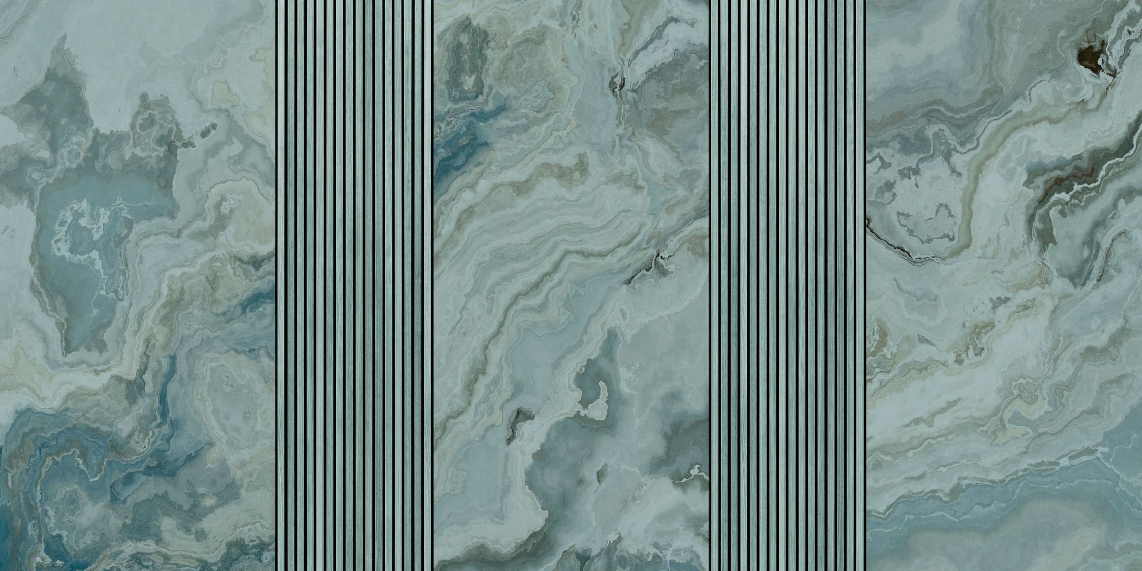             Photo wallpaper »travertino 1« - Panels & Marble - Petrol | Smooth, slightly shiny premium non-woven fabric
        