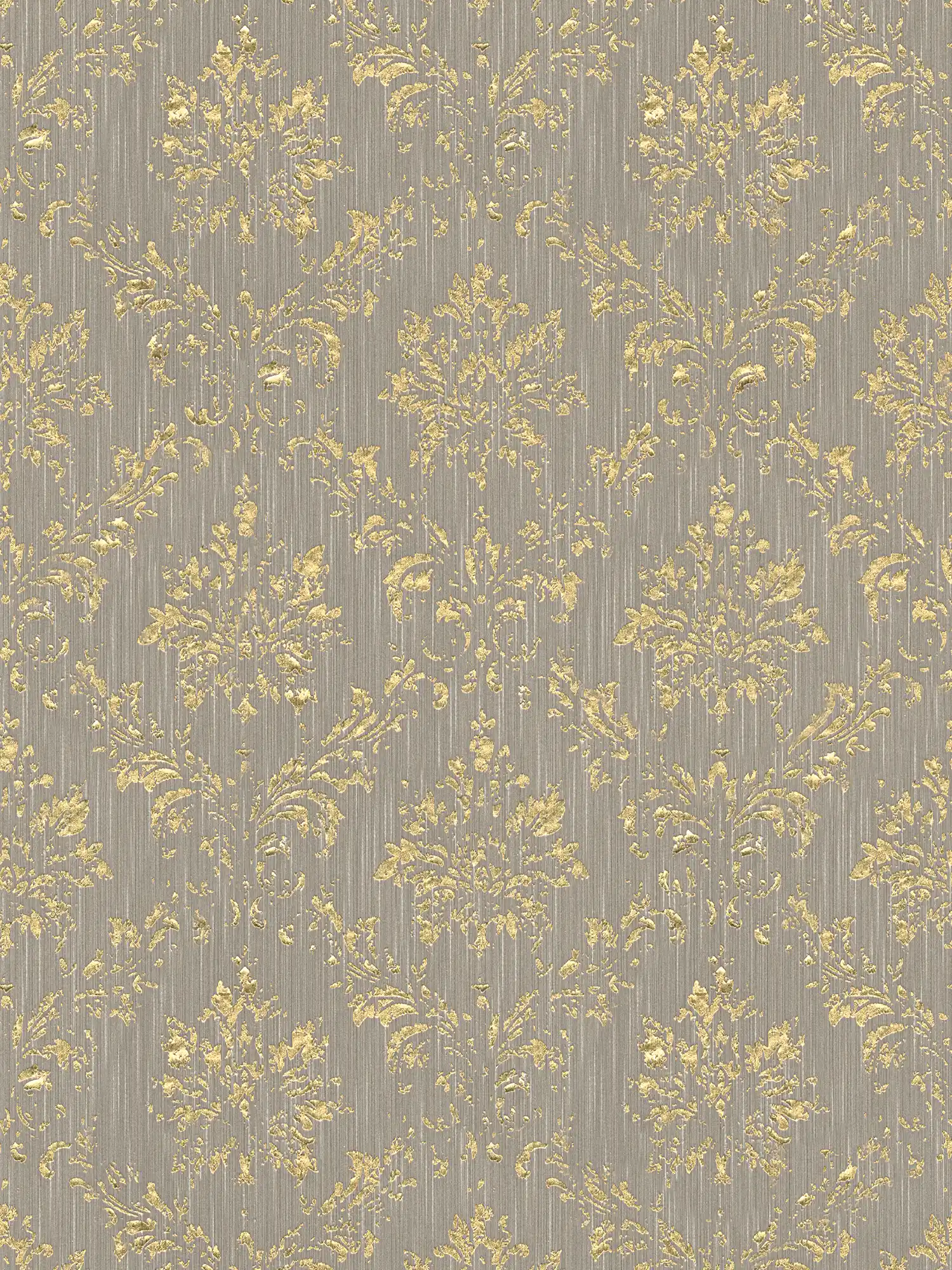         Wallpaper with gold ornaments in used look - beige, gold
    