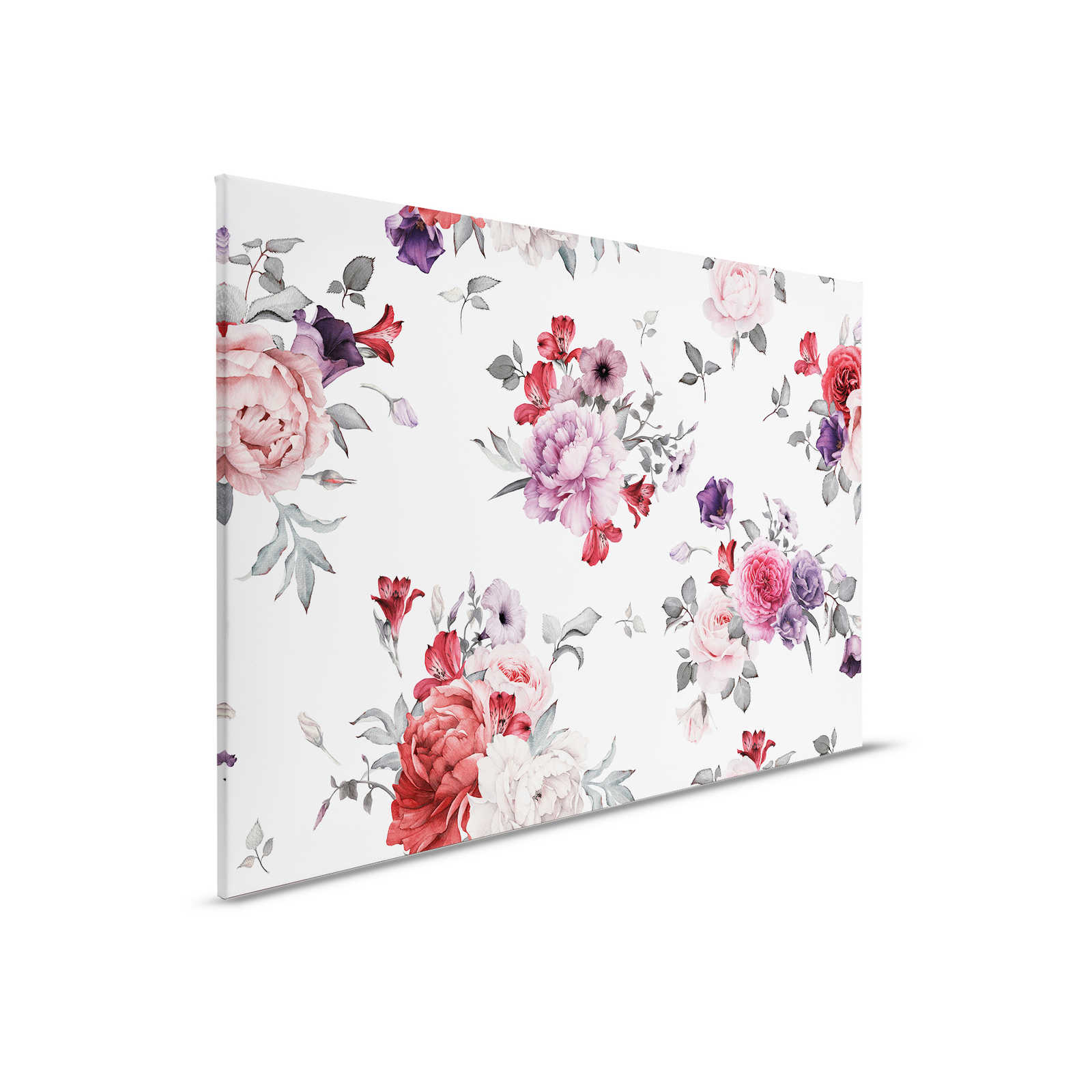 Canvas romantische bloemen - 0,90 m x 0,60 m
