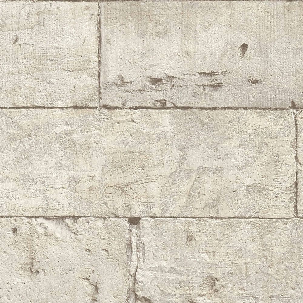             Carta da parati 3D in pietra calcarea in muratura - beige, crema
        