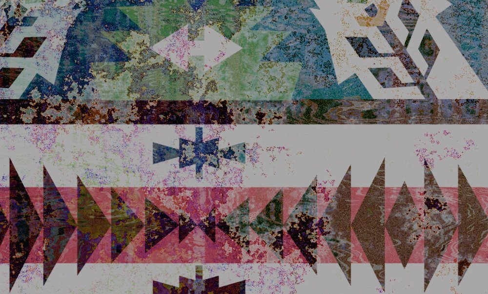             Papier peint Ethno-textile, géométrique - multicolore
        