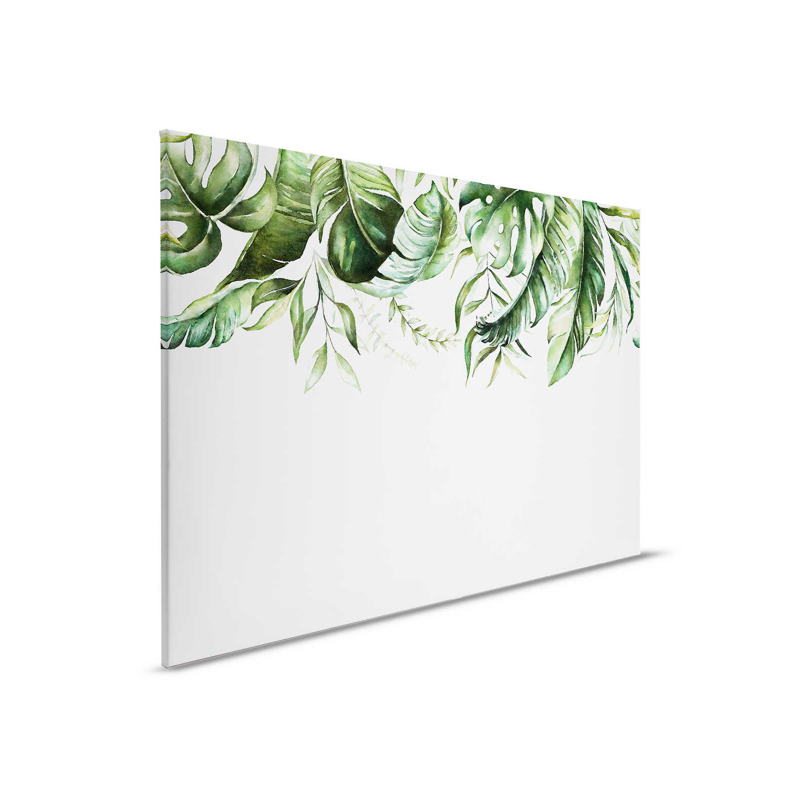         Canvas painting with tropical leaf tendrils on a wall - 0.90 m x 0.60 m
    