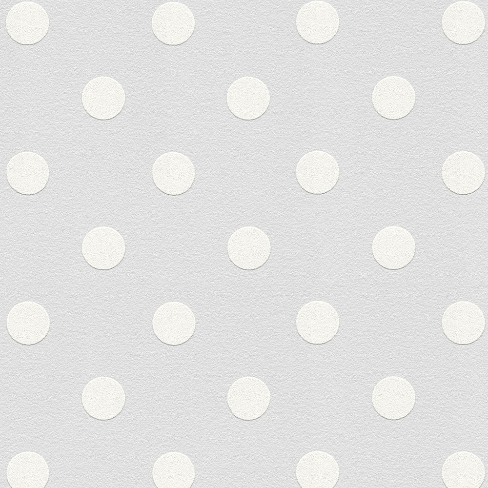             Polka dots design wallpaper - grey, white
        