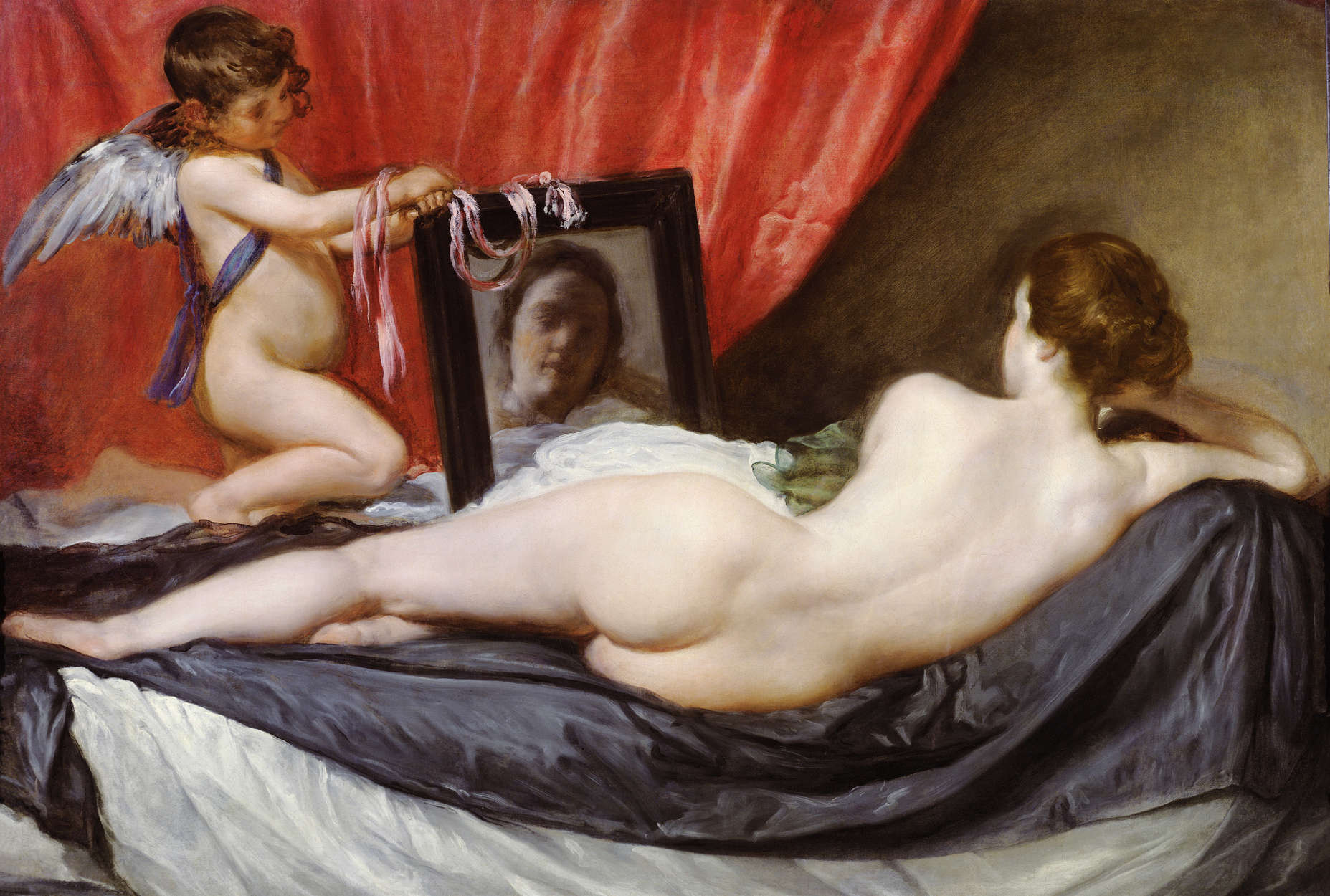             Muurschildering "Venus voor de spiegel" door Diego Velazquez
        