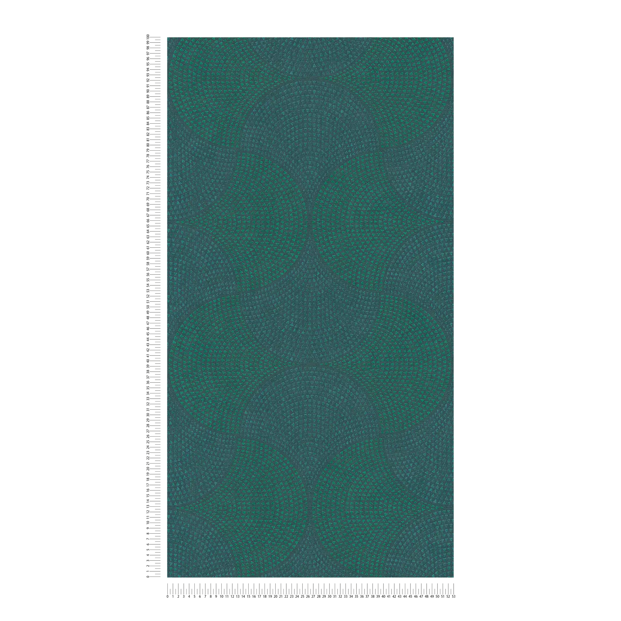             Papier peint intissé Design métallique avec motif mosaïque - bleu, vert, métallique
        