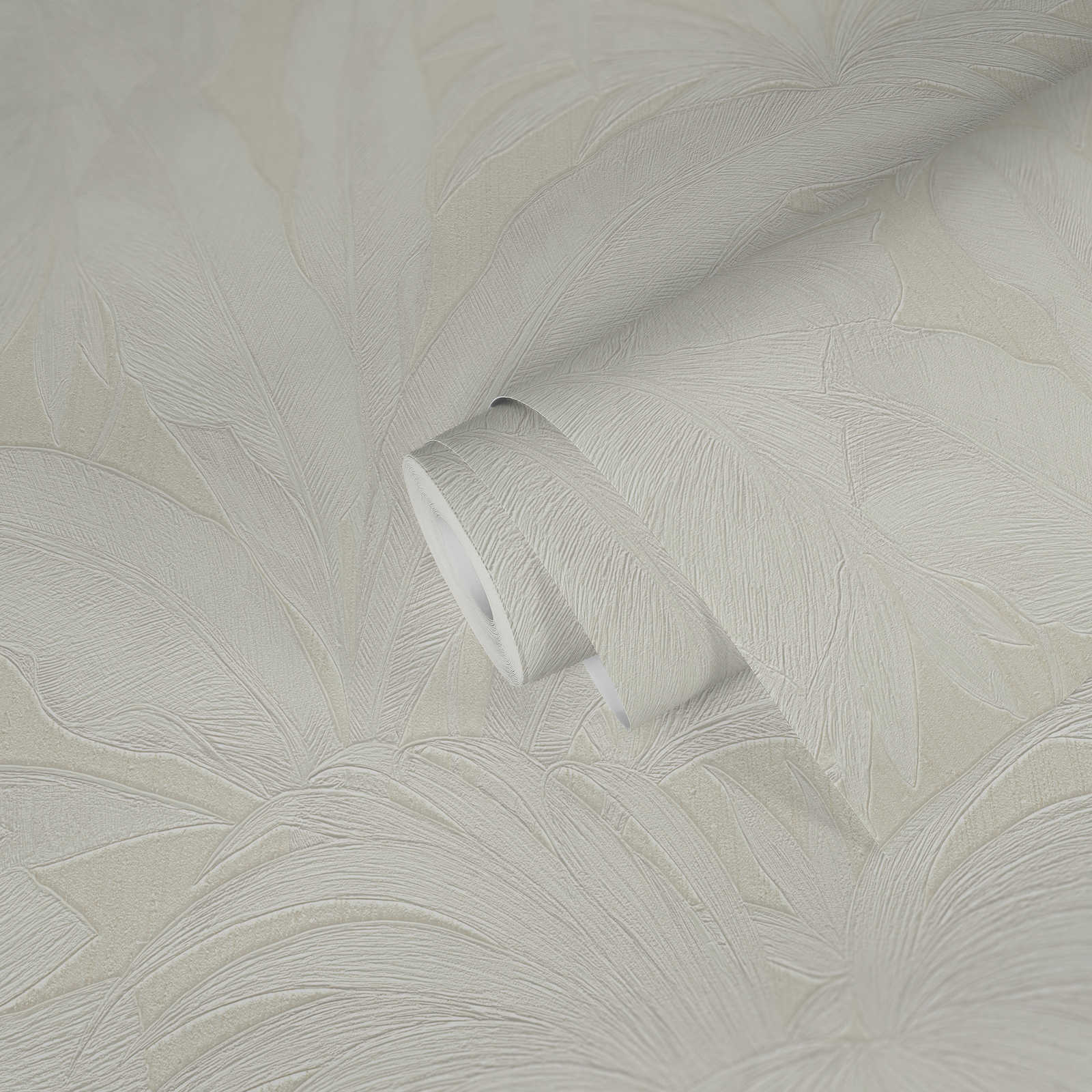             VERSACE Papier peint avec feuilles de palmier - crème, métallique
        