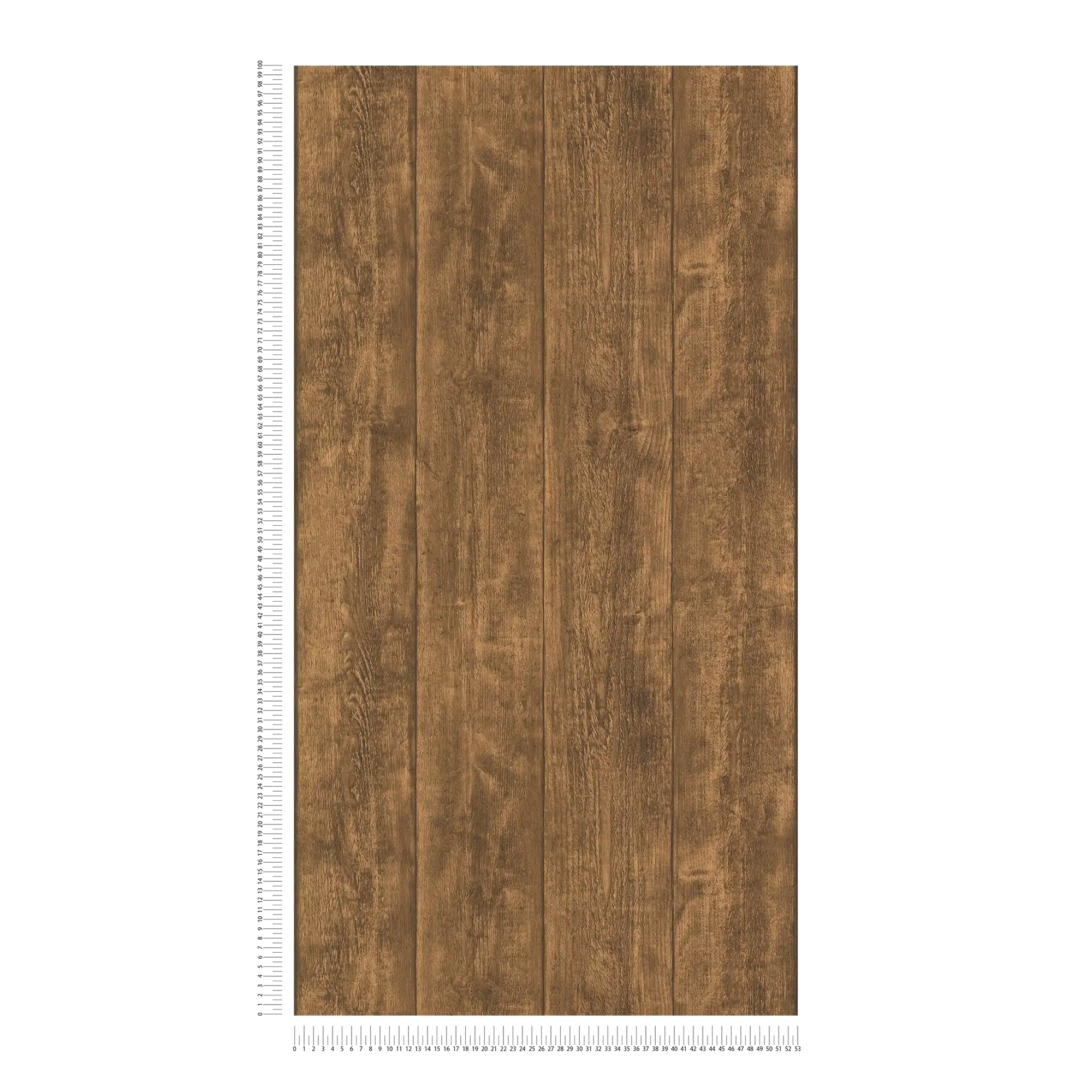             Wood look non-woven wallpaper with rustic grain - brown
        