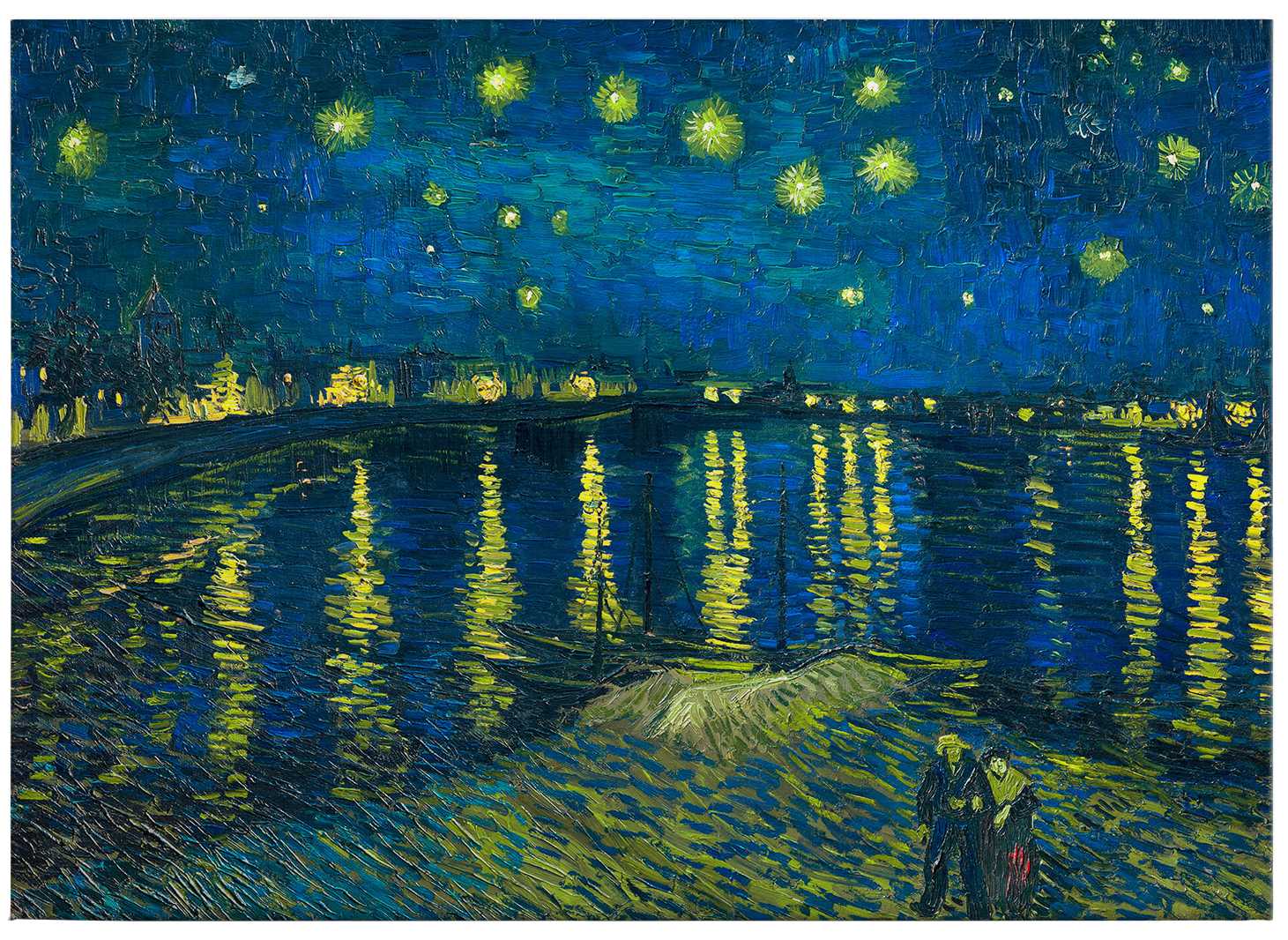             Canvas schilderij "Sterrennacht" van Van Gogh - 0.70 m x 0.50 m
        
