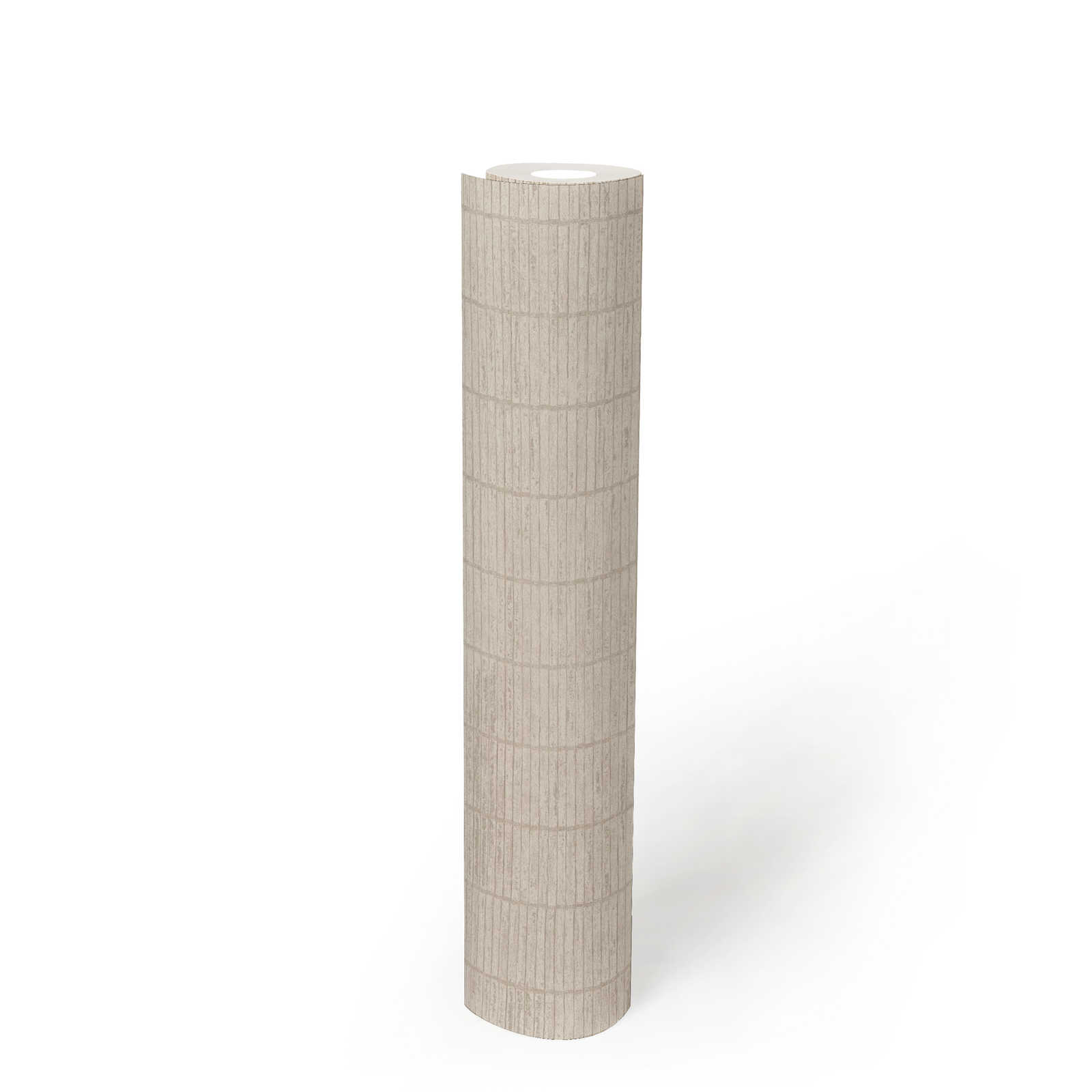             Japandi vliesbehang in bamboemuur-look - crème
        