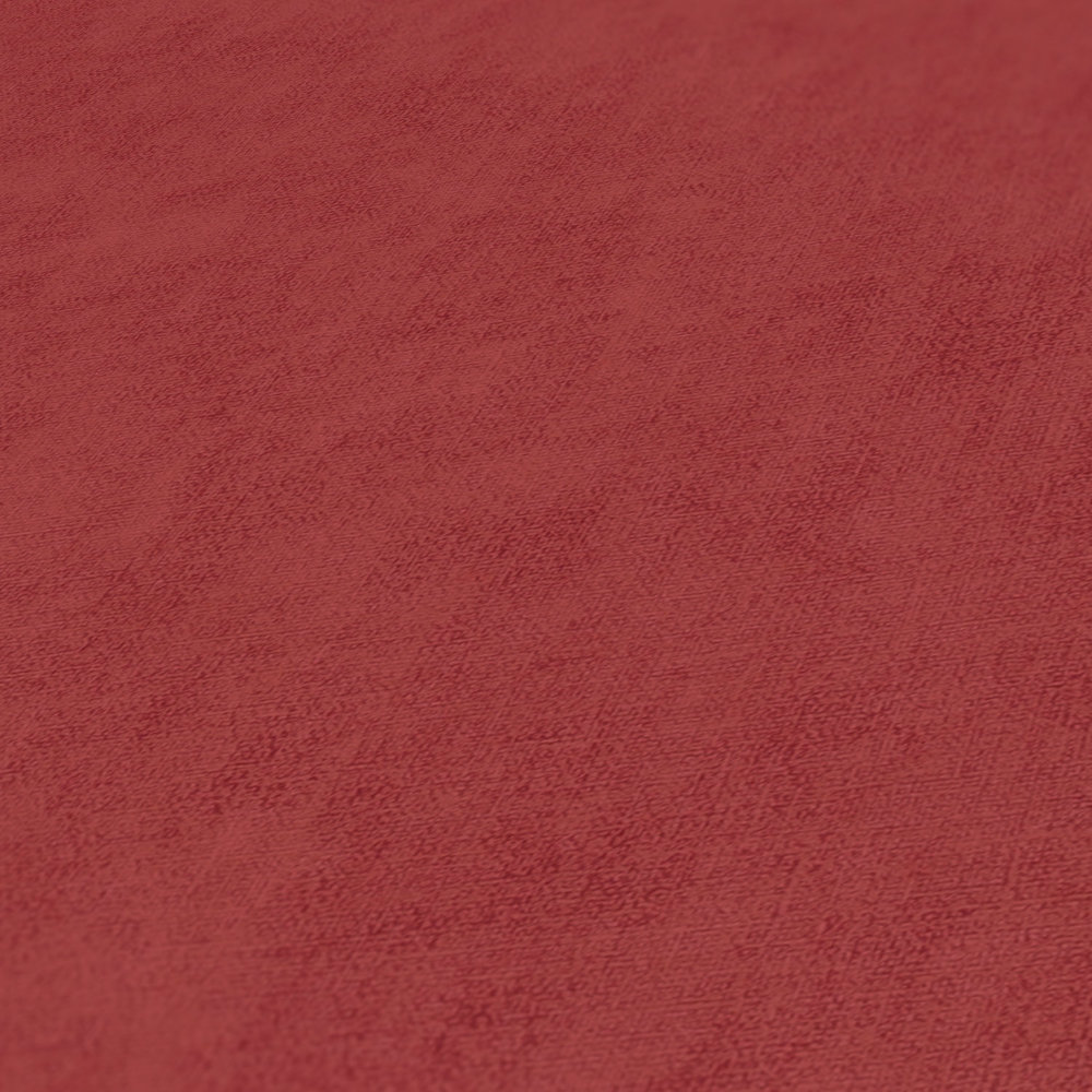             Papel pintado no tejido de aspecto de lino con un sutil dibujo - rojo
        