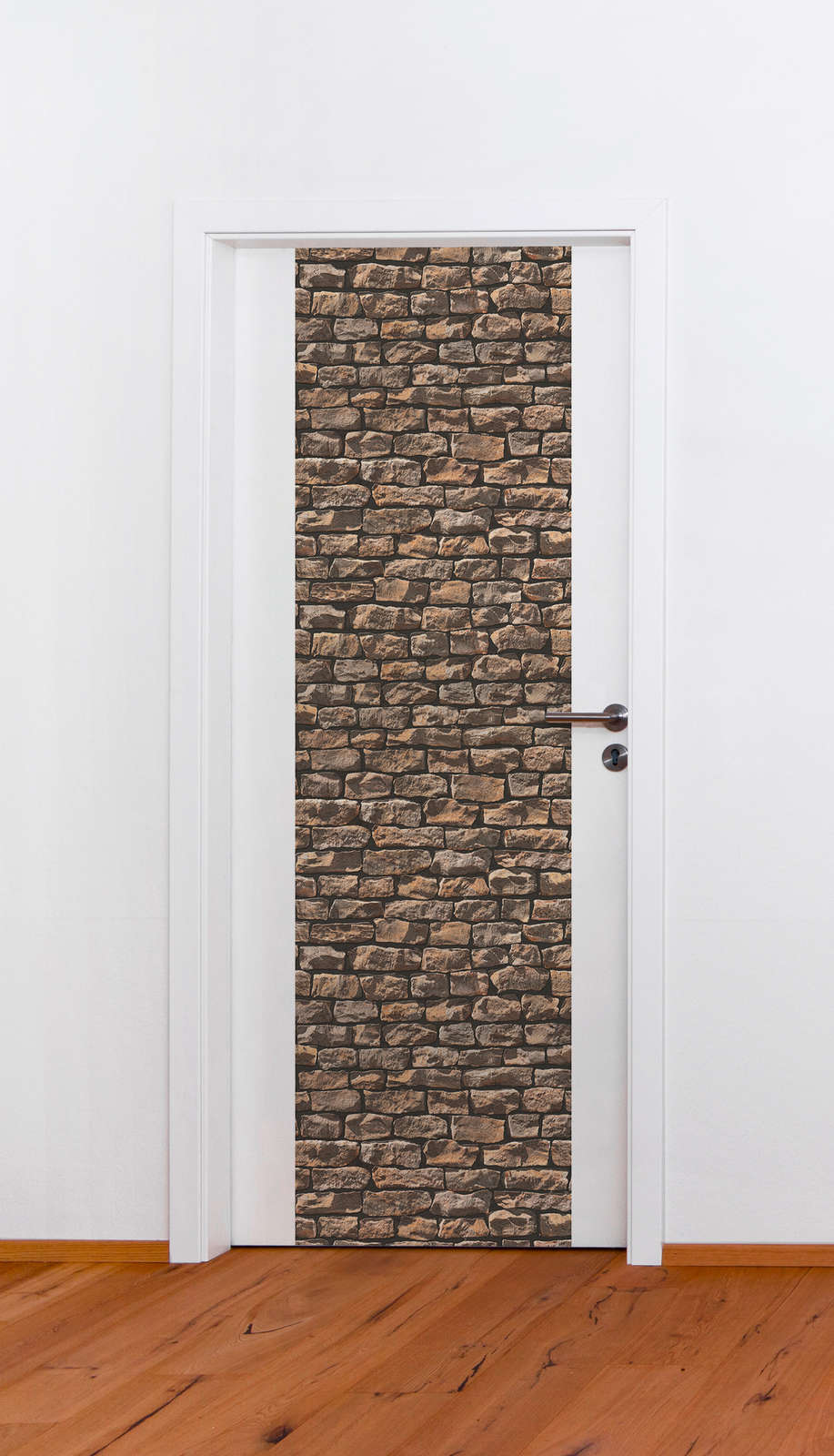             Carta da parati effetto pietra con parete 3D in pietra naturale - marrone
        