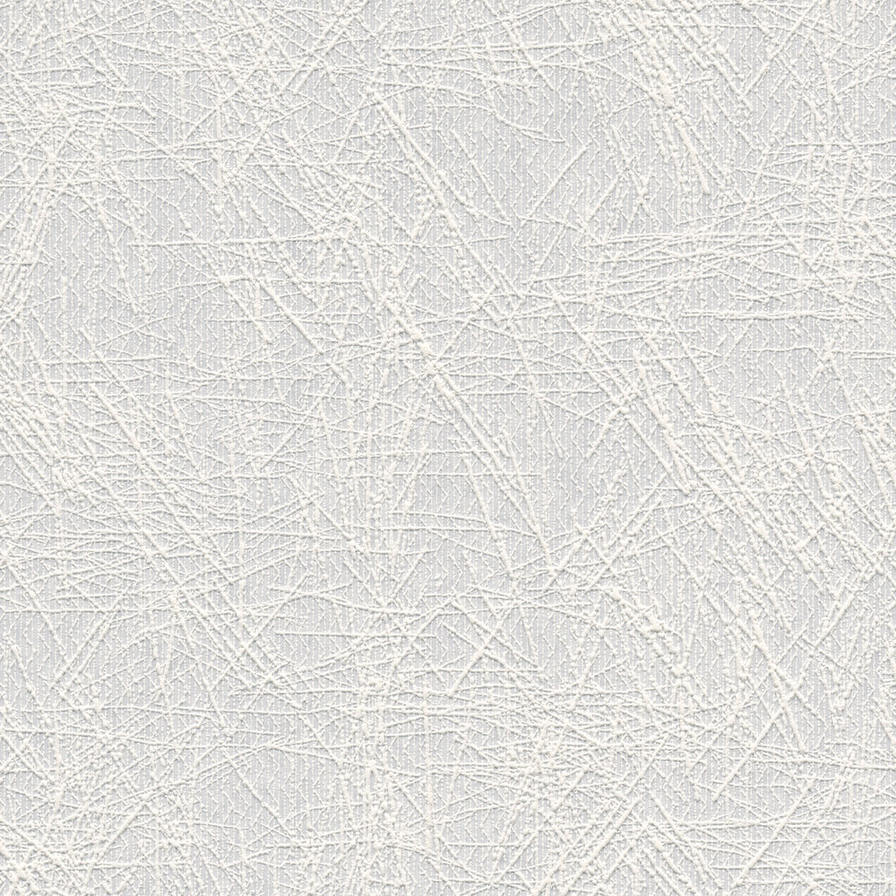             Paintable plain wallpaper with graphic line pattern - Paintable, White
        