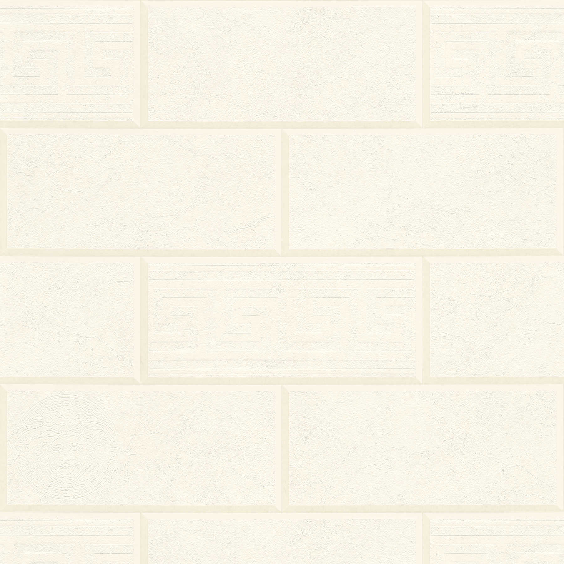 VERSACE wallpaper stone look design & meander - cream
