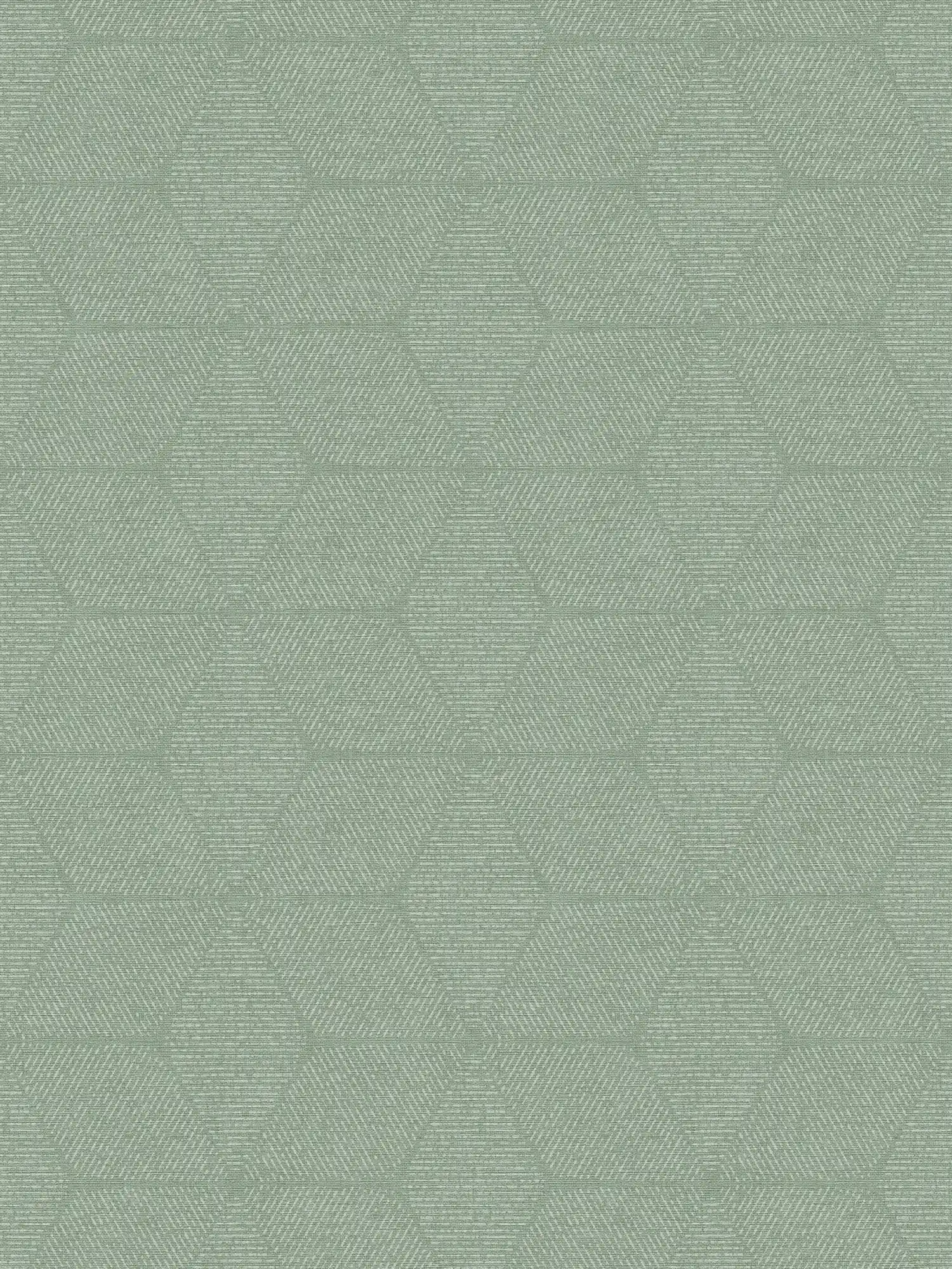 Non-woven wallpaper in floral pattern - green, white
